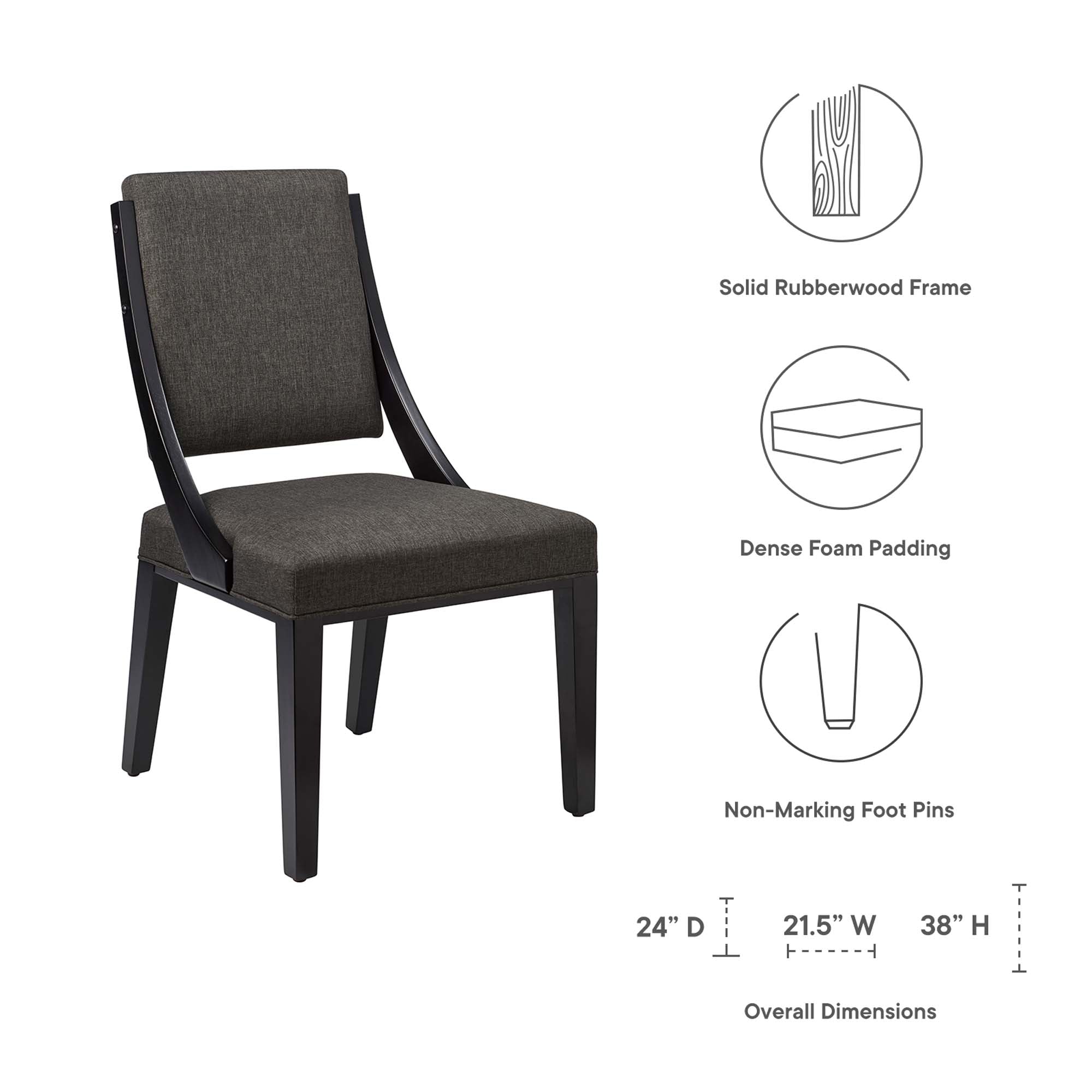 Cambridge Upholstered Fabric Dining Chairs - Set of 2 by Modway