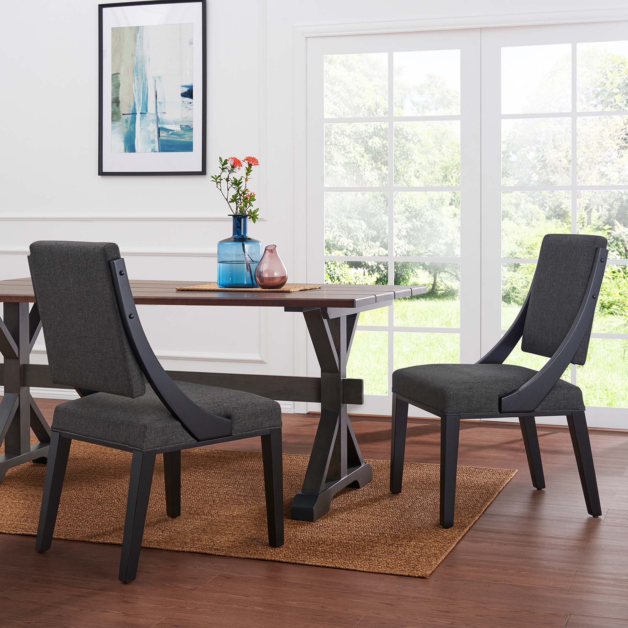 Cambridge Upholstered Fabric Dining Chairs - Set of 2 by Modway