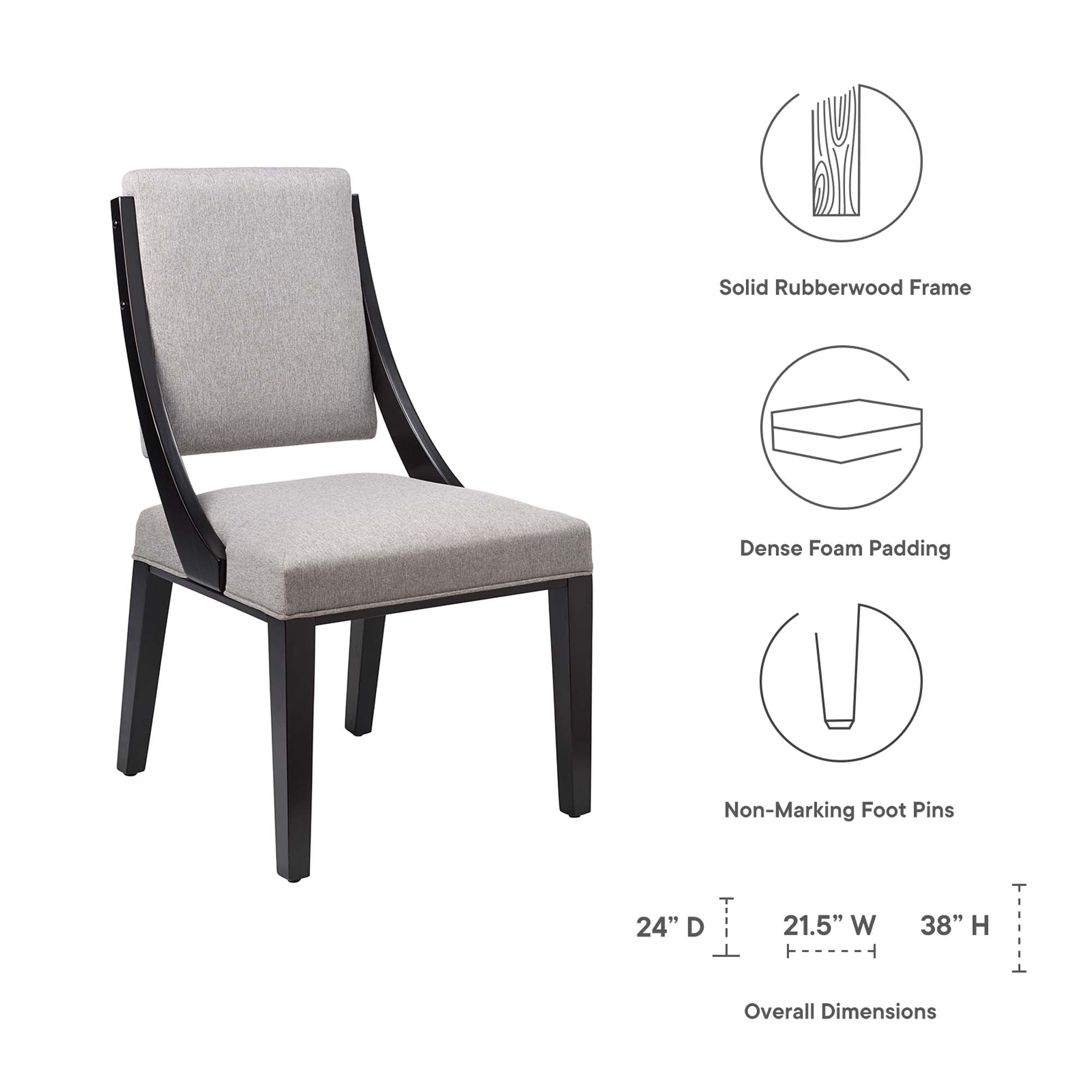 Cambridge Upholstered Fabric Dining Chairs - Set of 2 by Modway