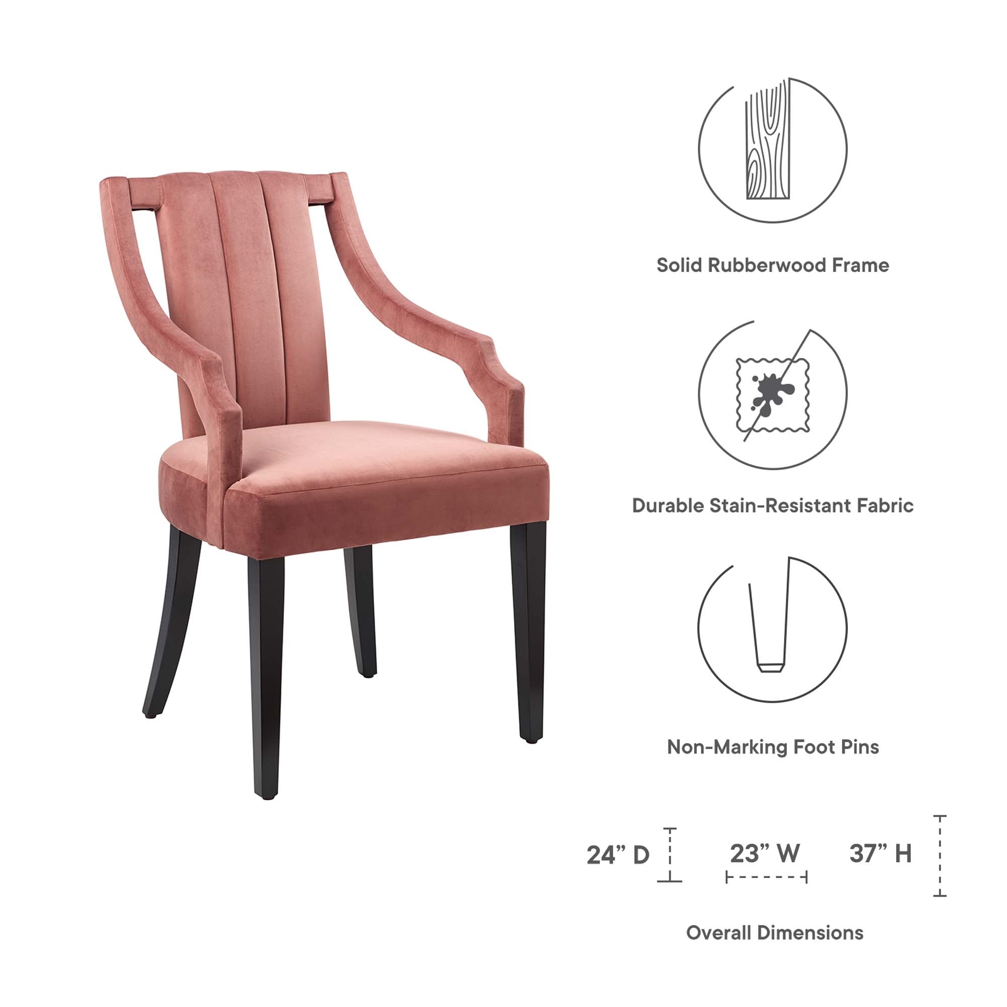 Moxie Upholstered Fabric Dining Armchairs - Set of 2 by Modway