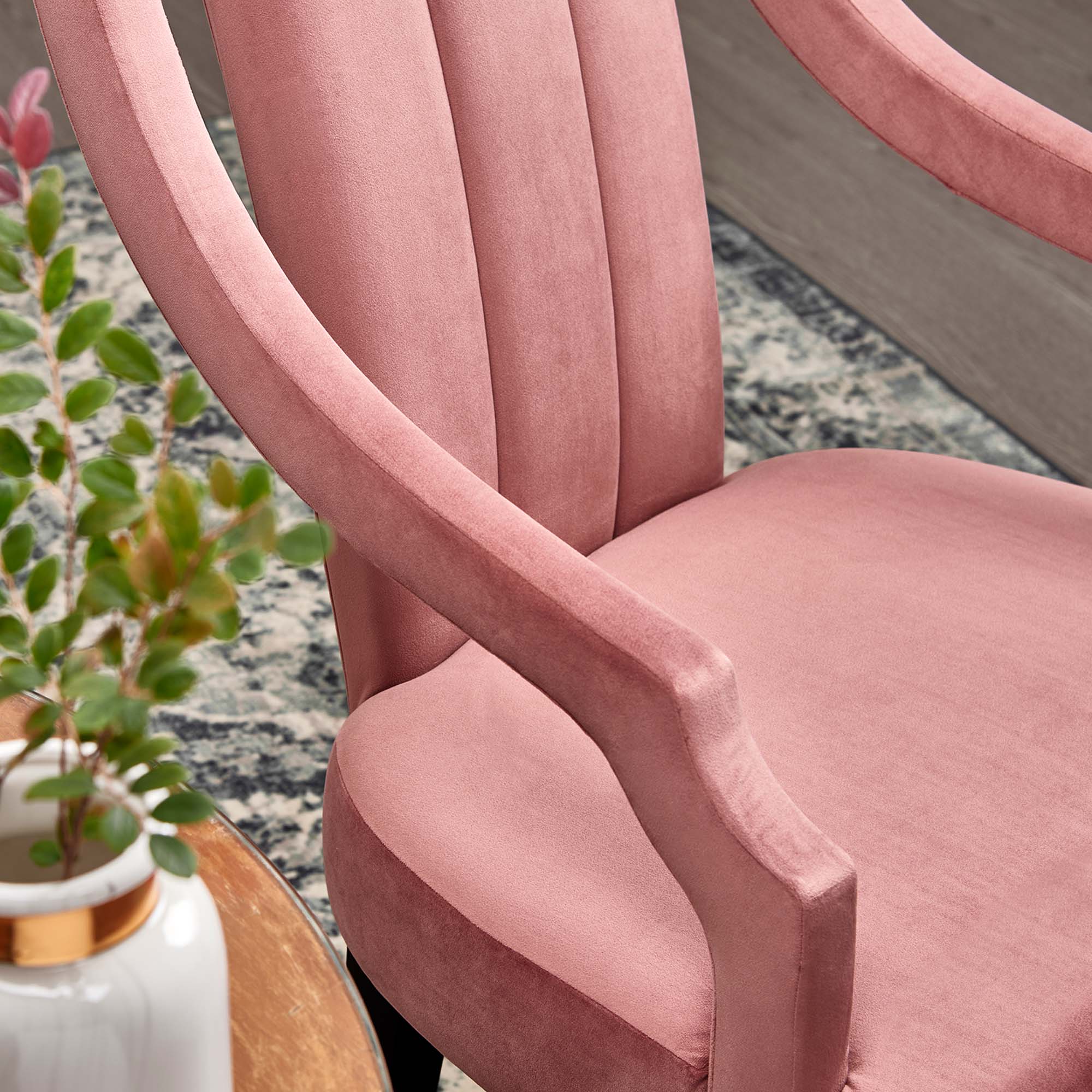 Moxie Upholstered Fabric Dining Armchairs - Set of 2 by Modway