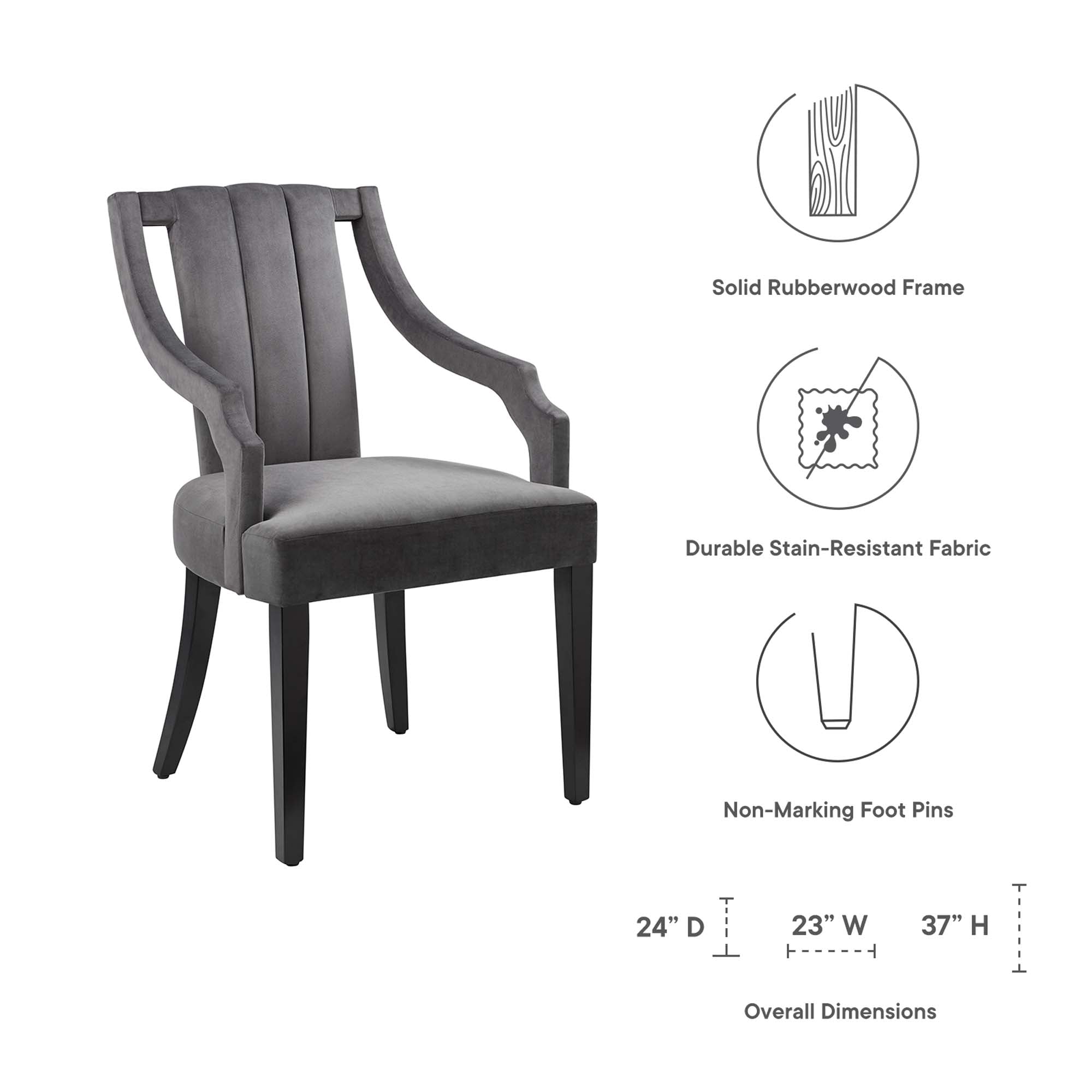 Moxie Upholstered Fabric Dining Armchairs - Set of 2 by Modway