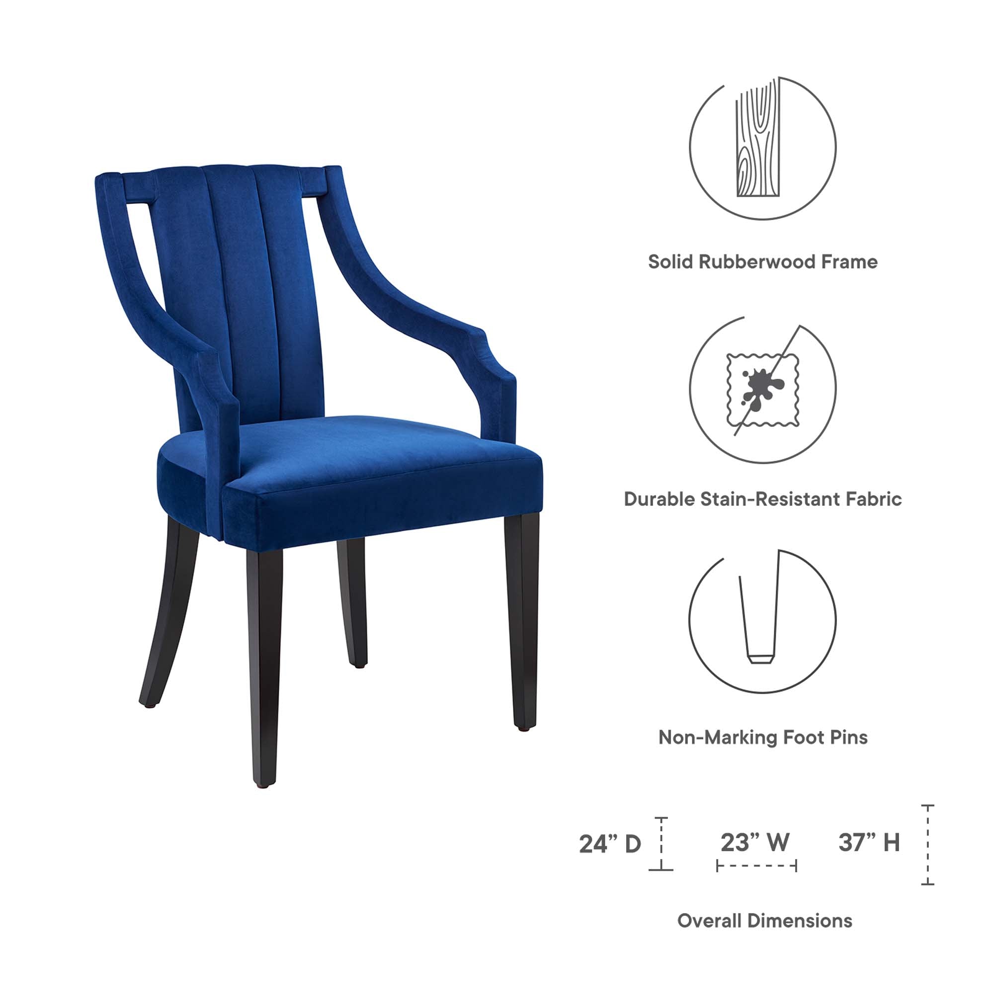 Moxie Upholstered Fabric Dining Armchairs - Set of 2 by Modway