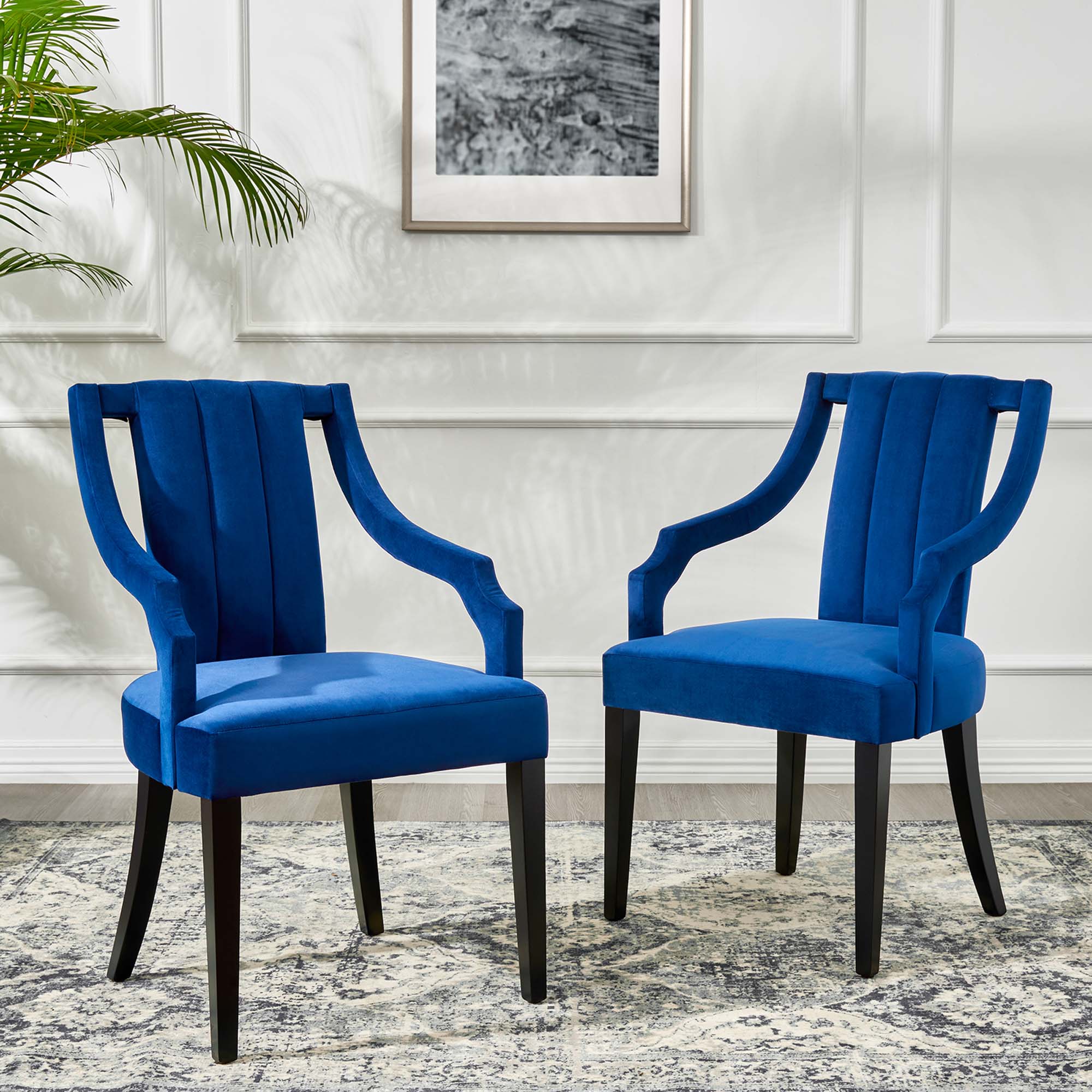 Moxie Upholstered Fabric Dining Armchairs - Set of 2 by Modway