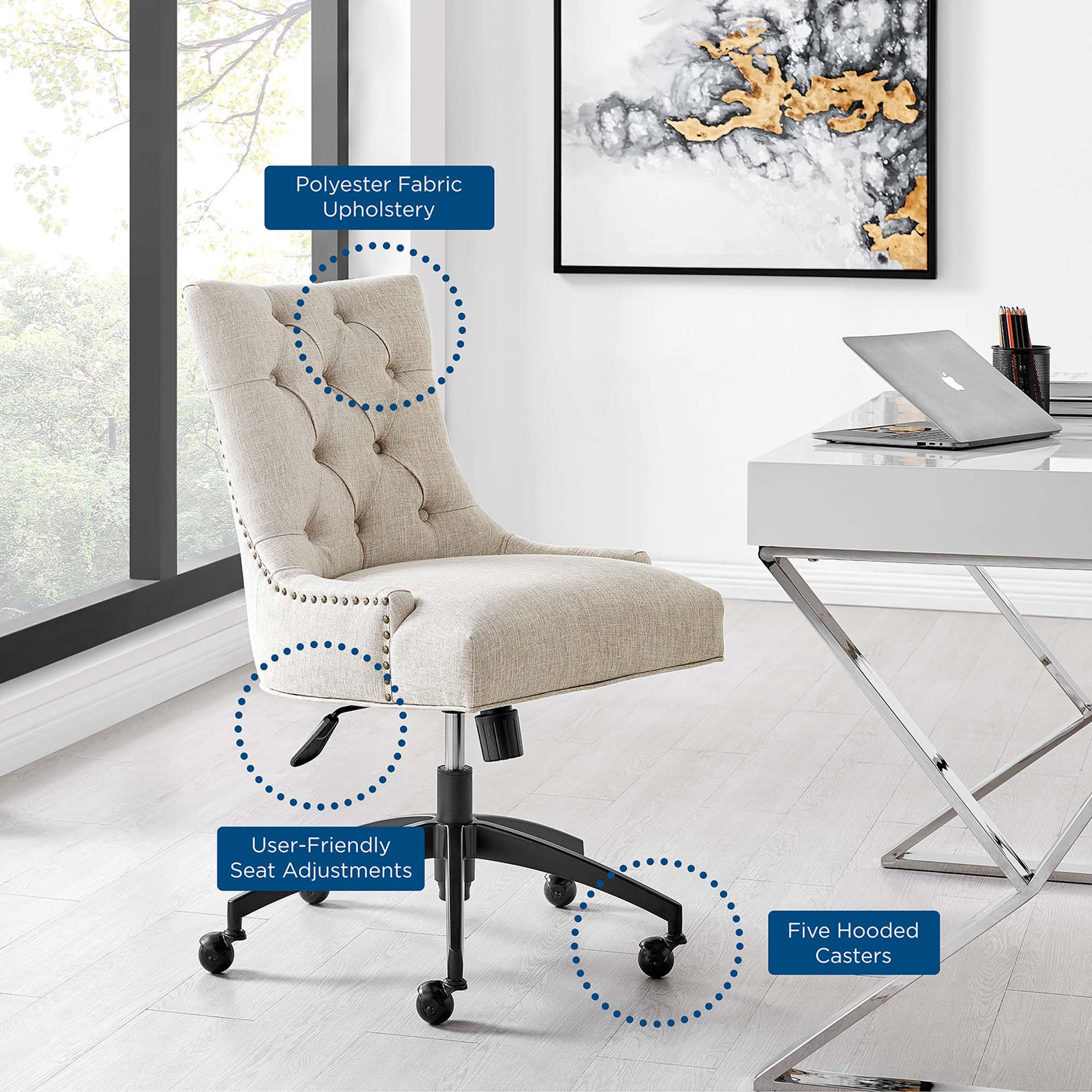 Regent Tufted Fabric Office Chair by Modway