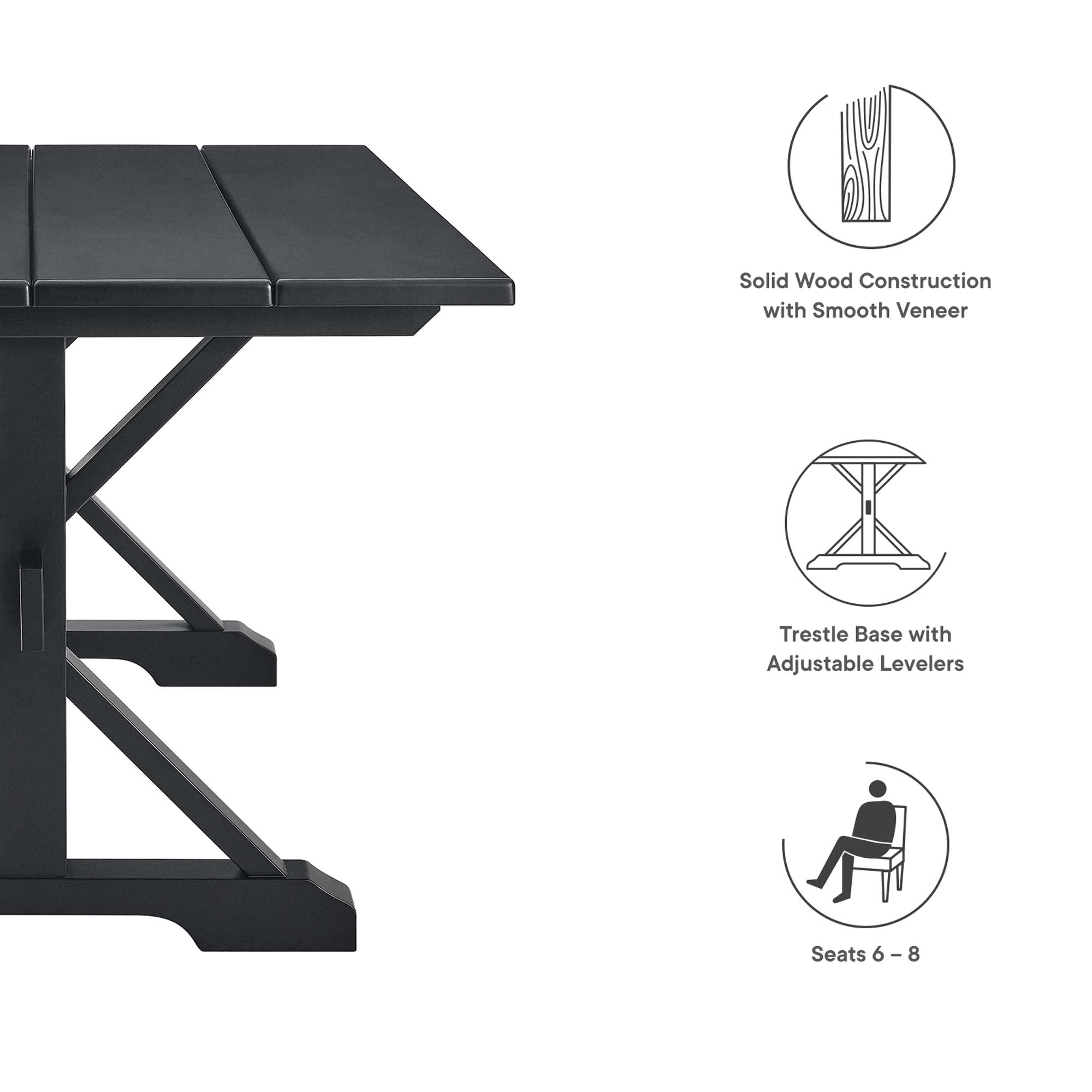 Windchime 71" Wood Dining Table by Modway