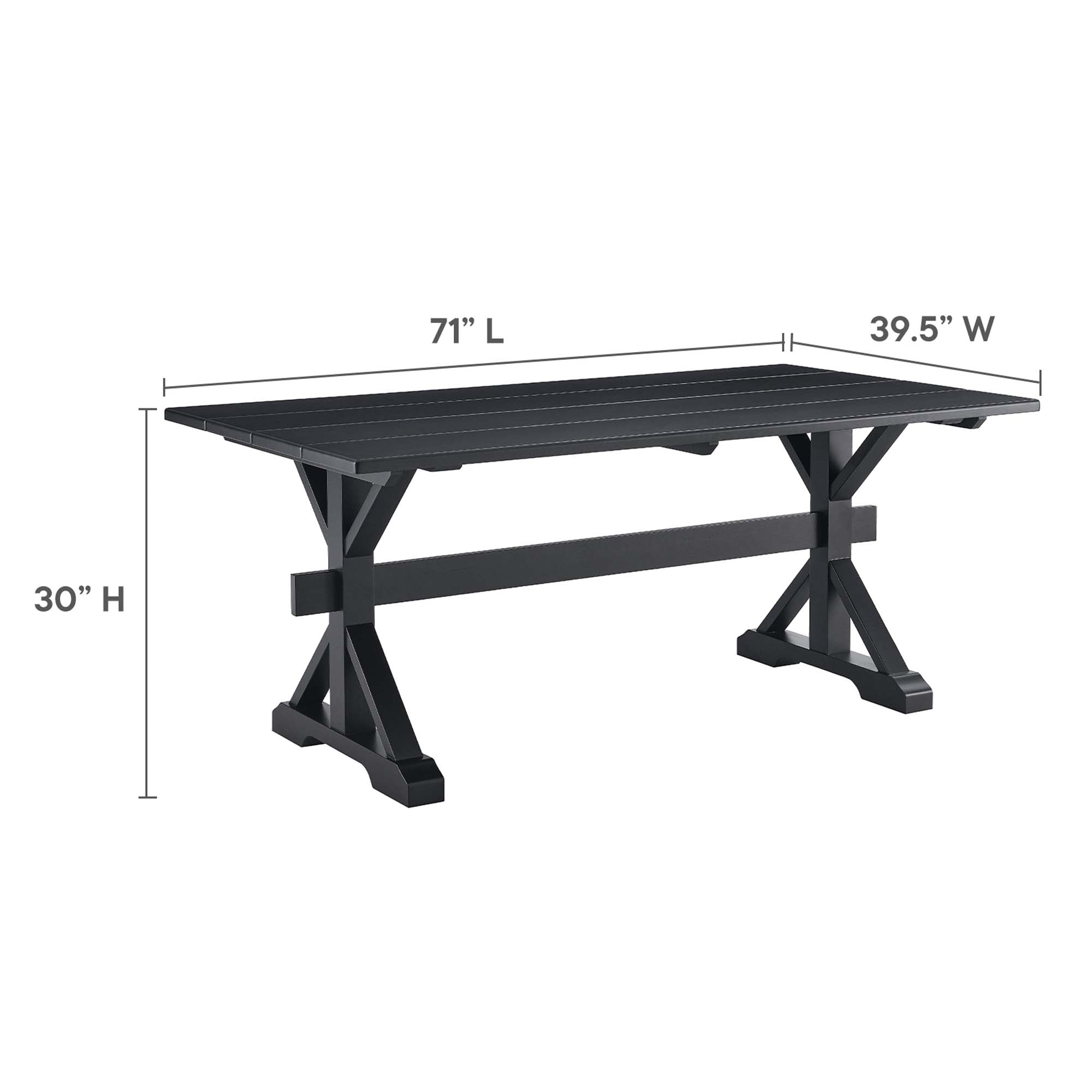 Windchime 71" Wood Dining Table by Modway