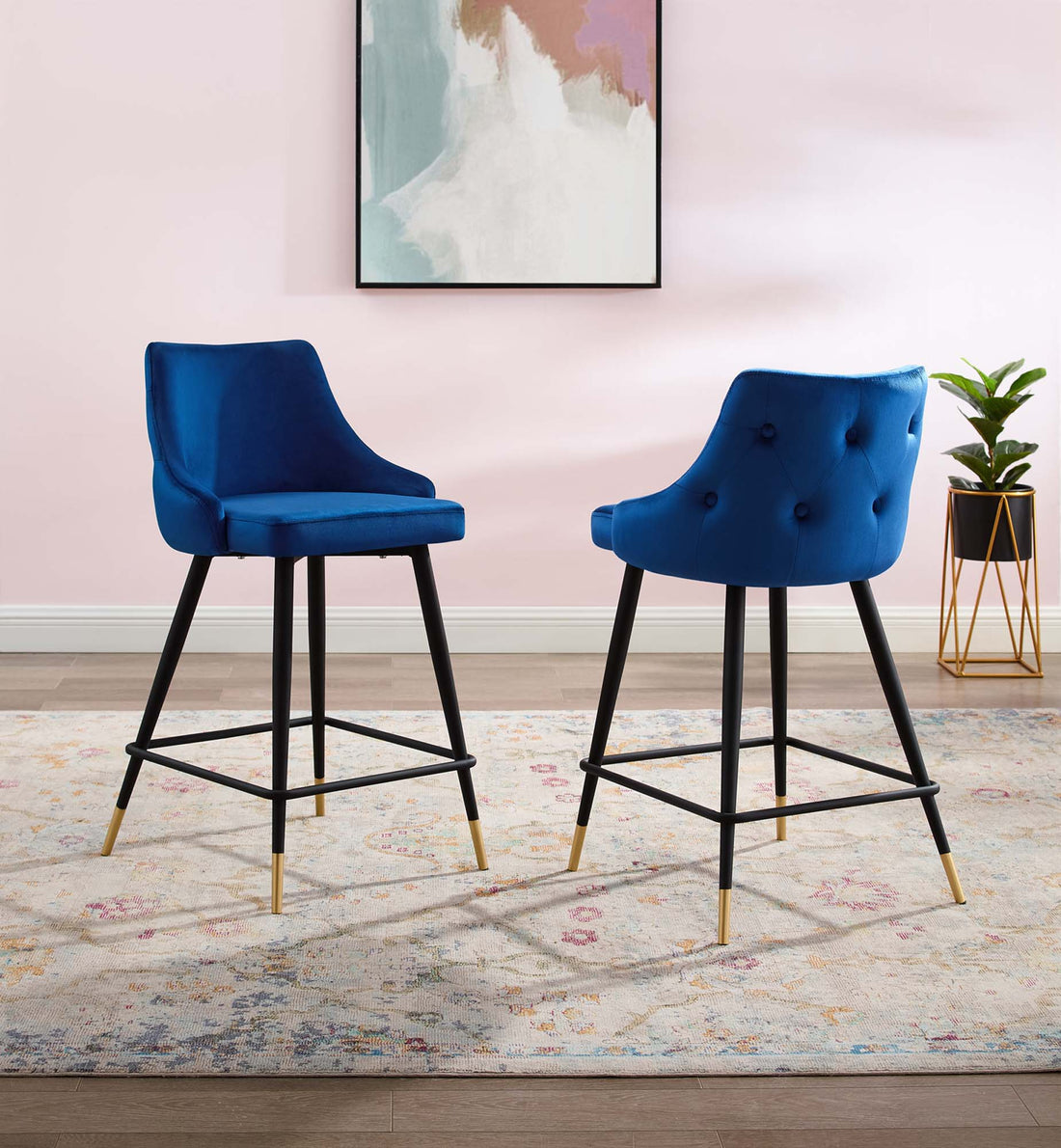 Adorn Performance Velvet Counter Stool Set of 2 by Modway