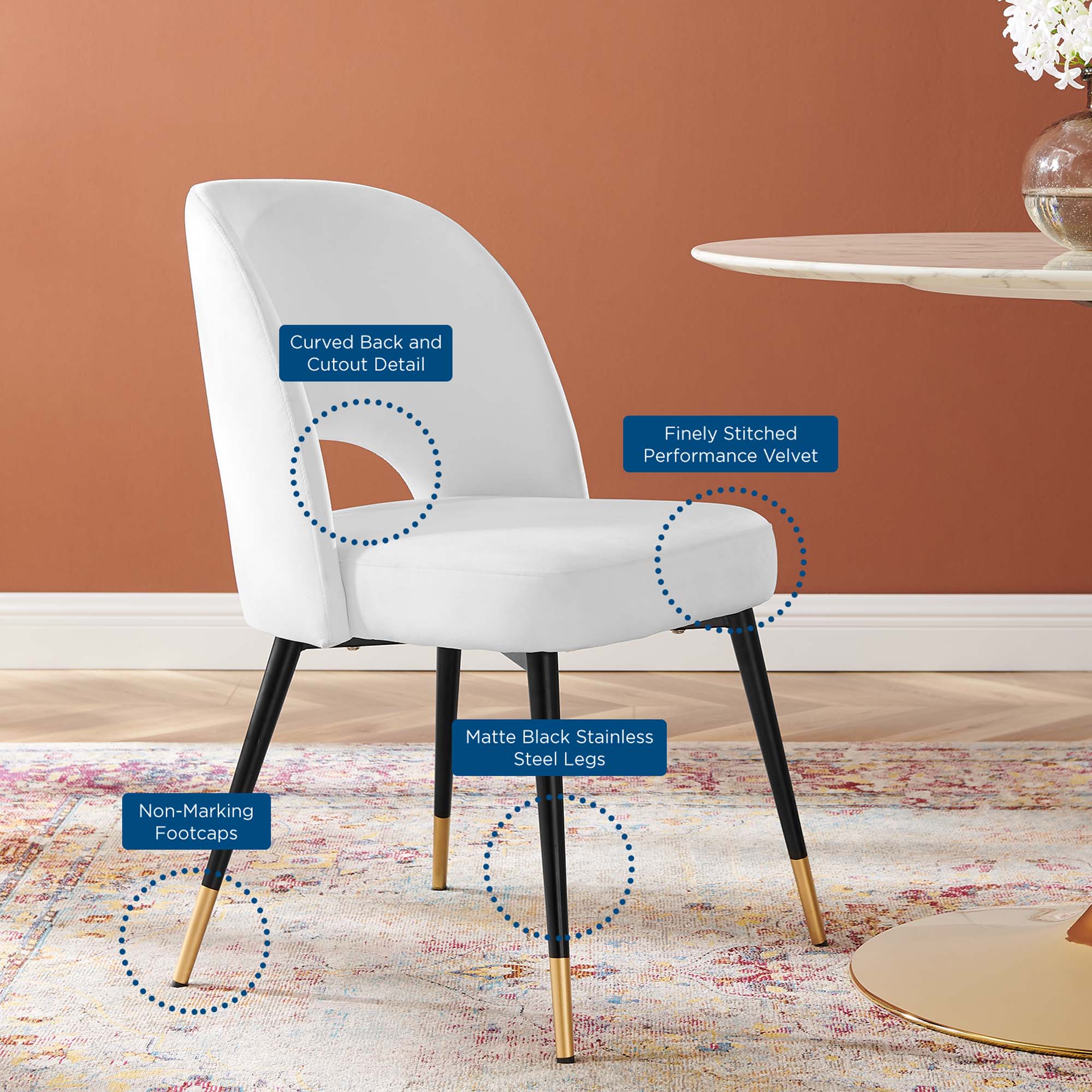 Rouse Performance Velvet Dining Side Chairs - Set of 2 by Modway