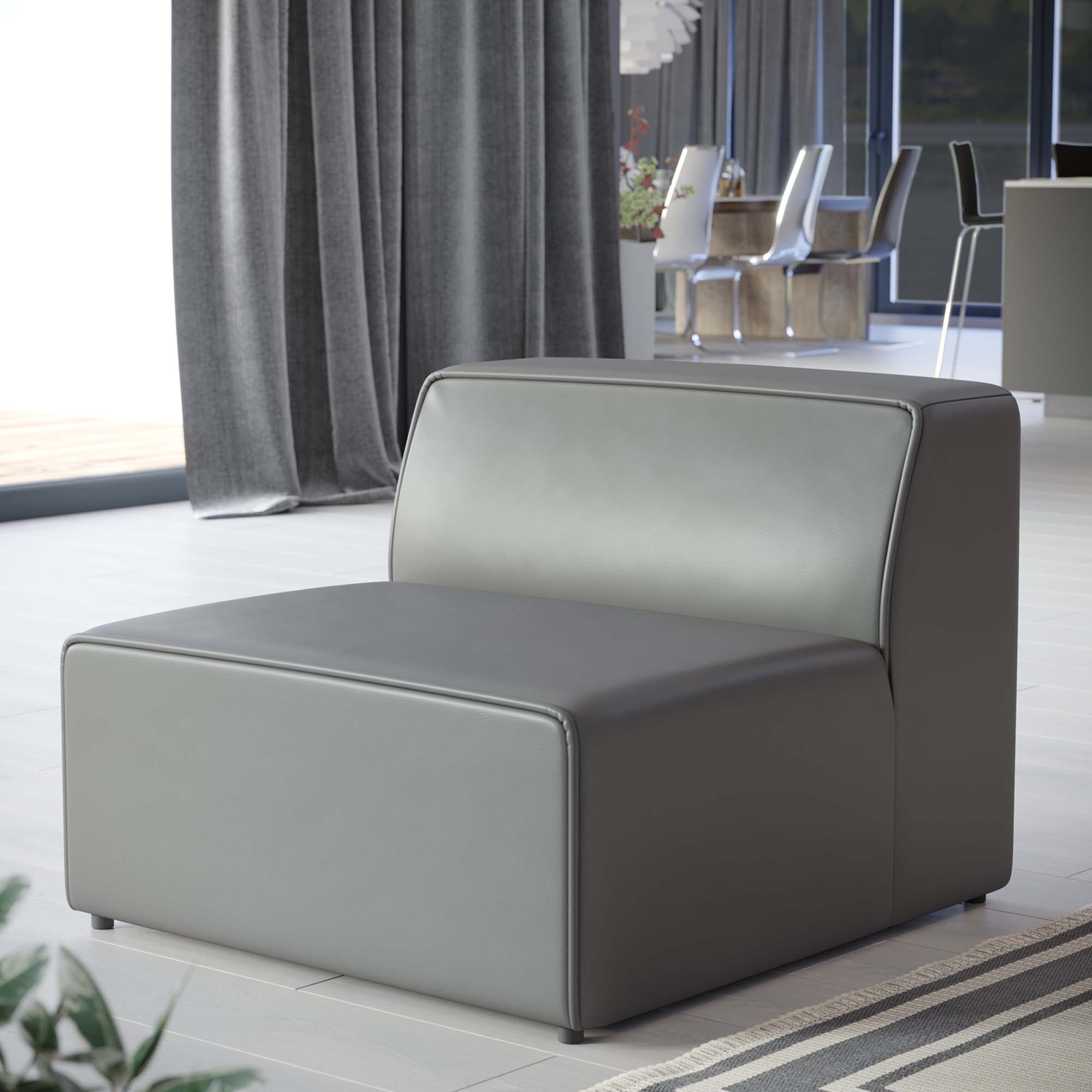 Mingle Vegan Leather Armless Chair by Modway