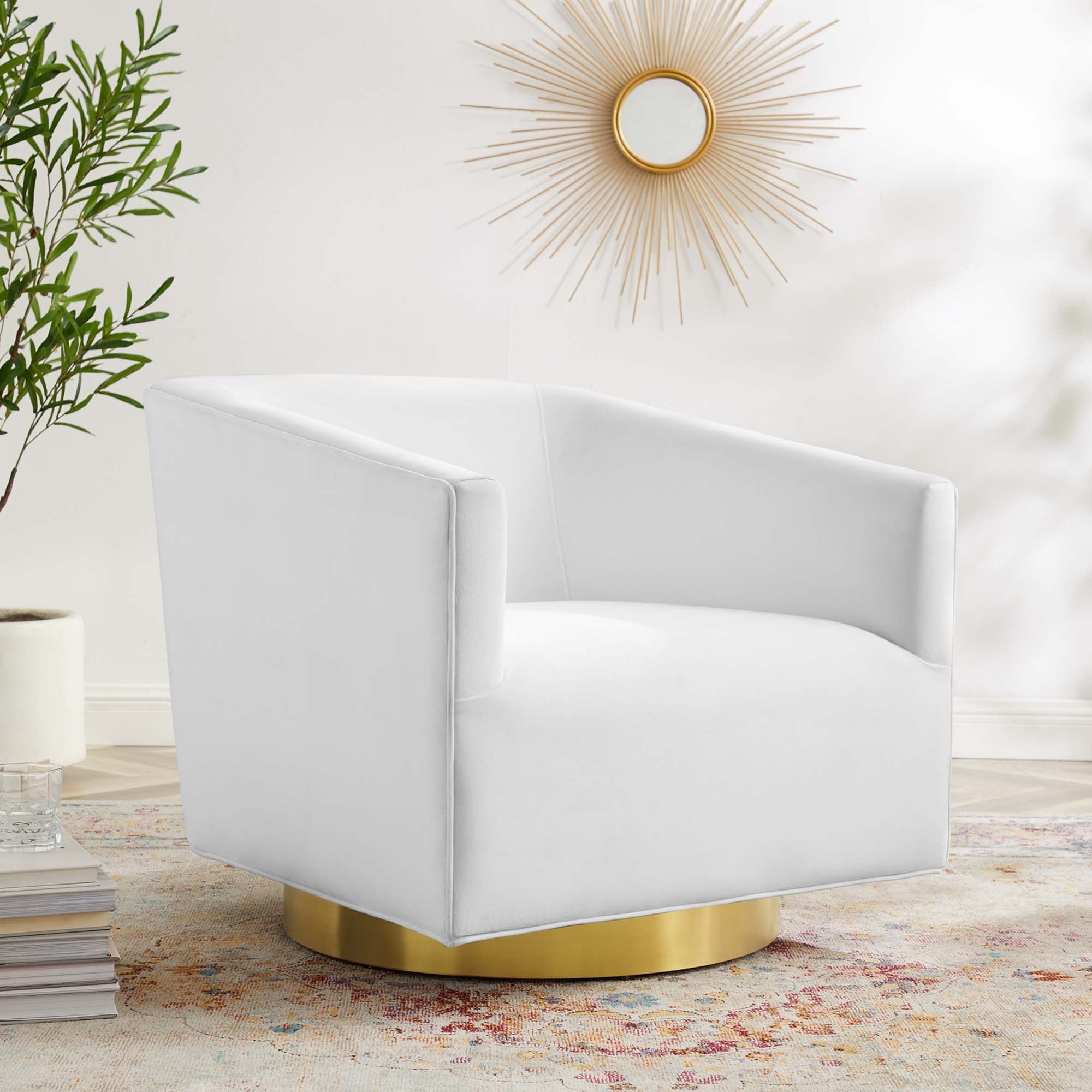 Twist Accent Lounge Performance Velvet Swivel Chair by Modway