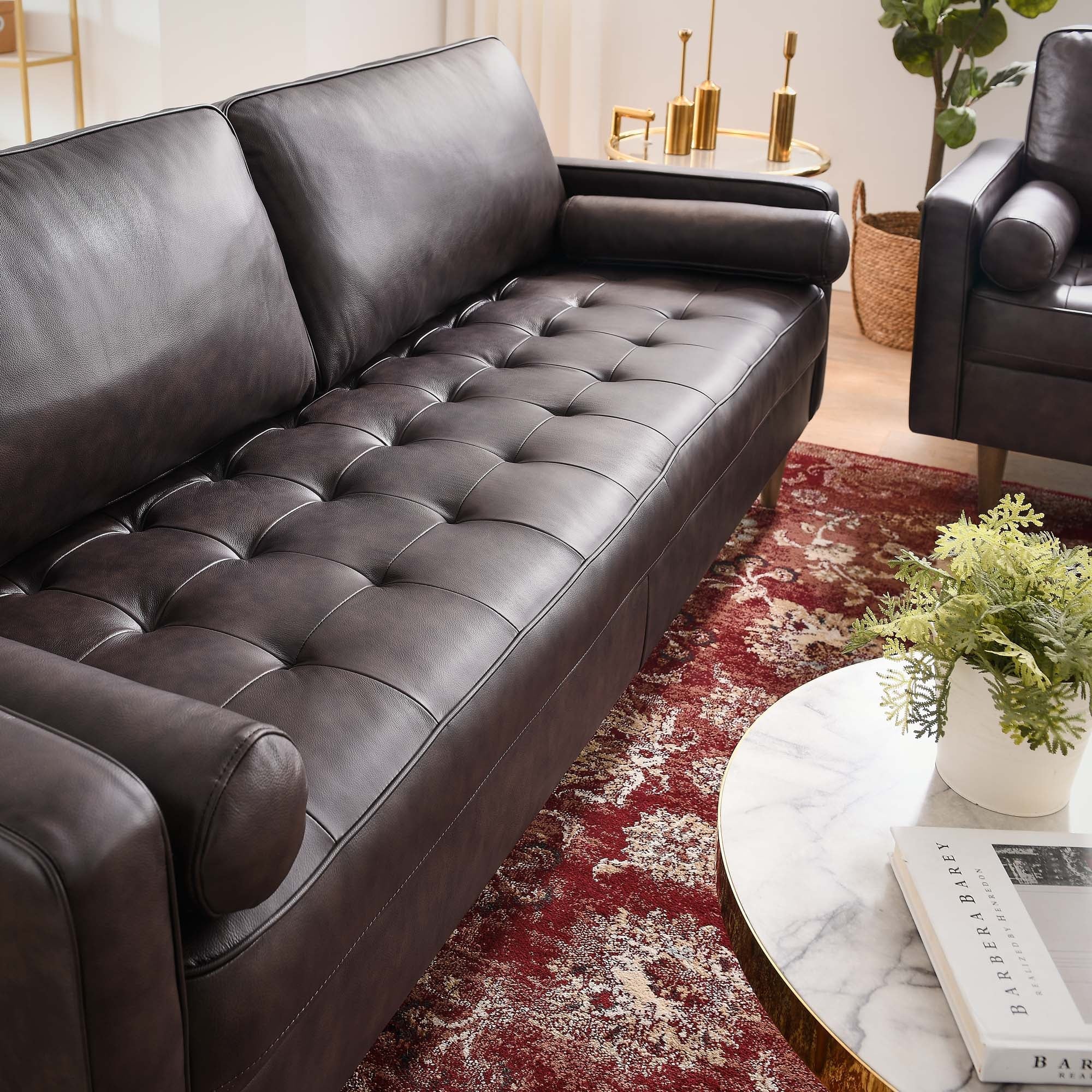 Valour 81" Leather Sofa by Modway