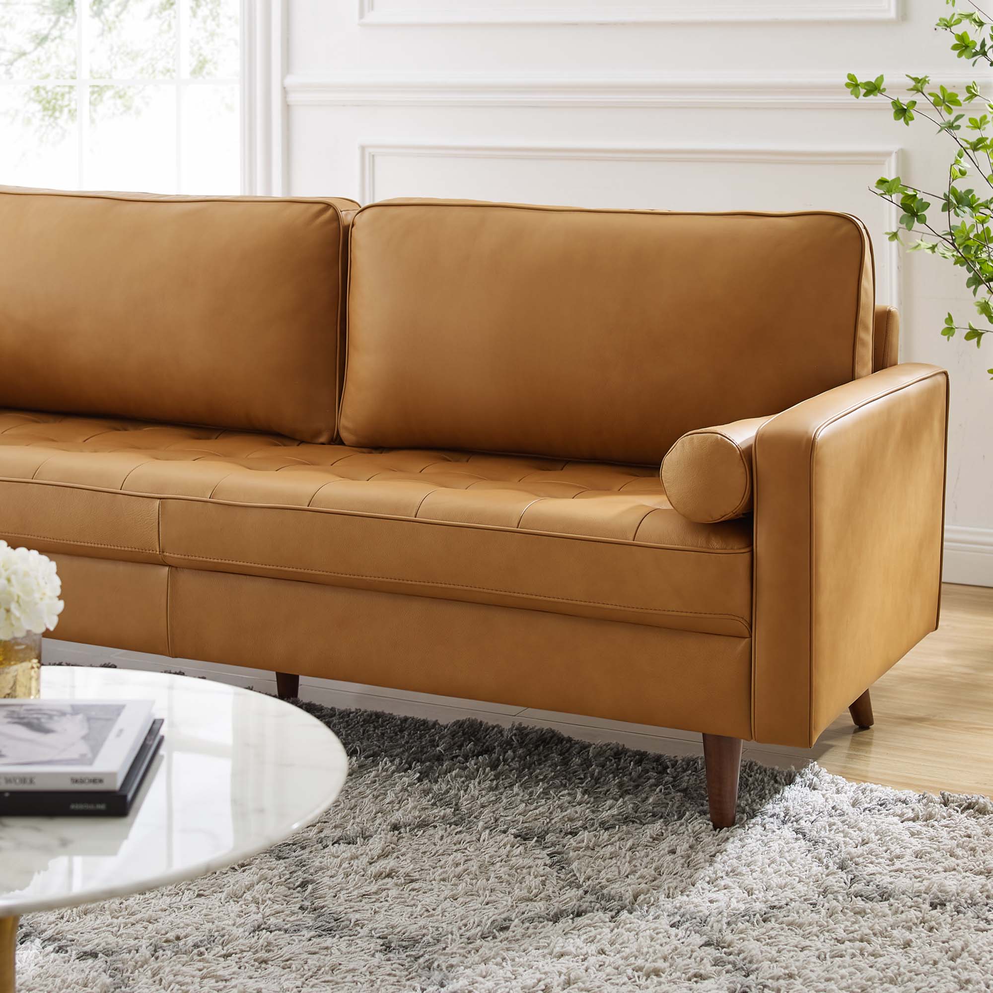 Valour 81" Leather Sofa by Modway