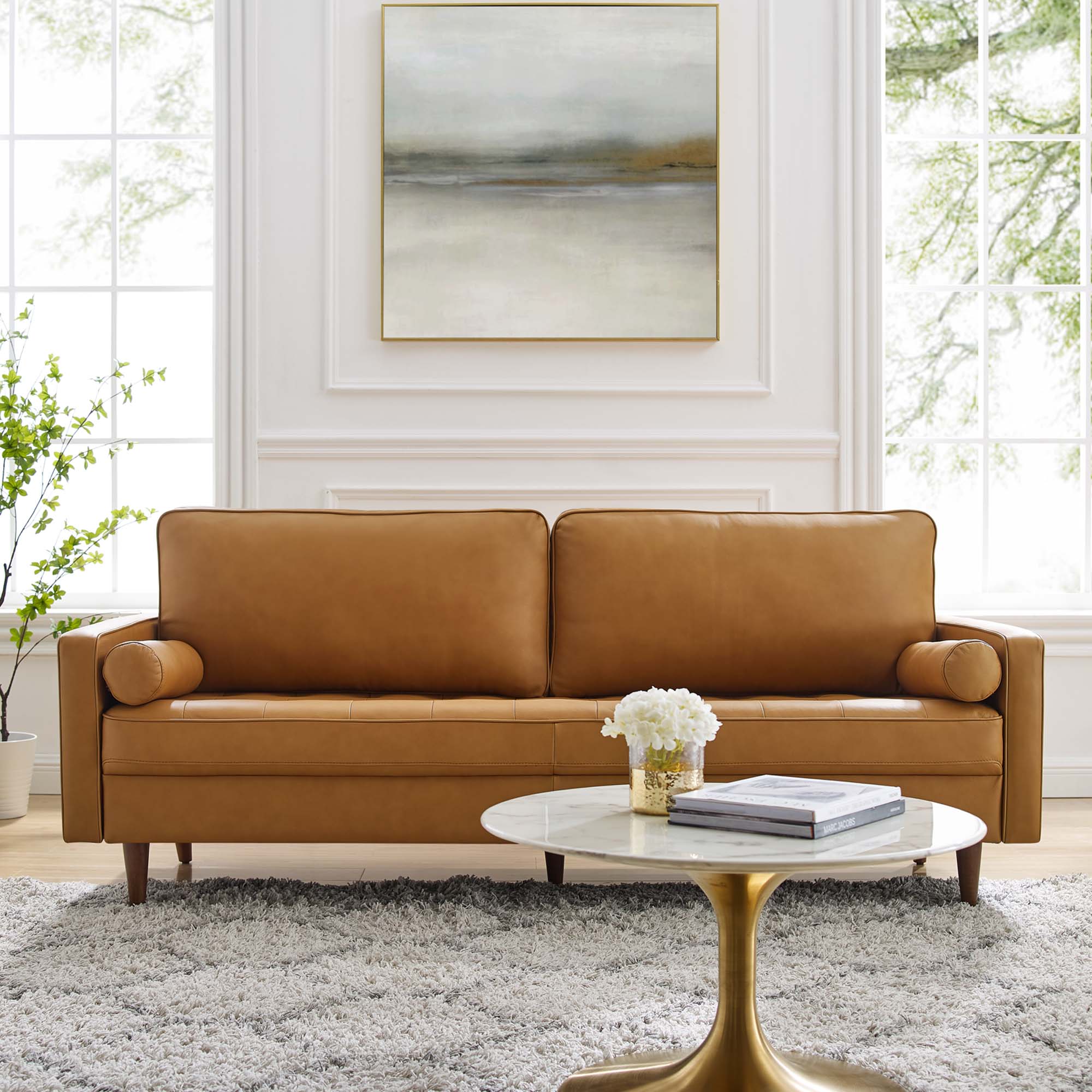 Valour 81" Leather Sofa by Modway