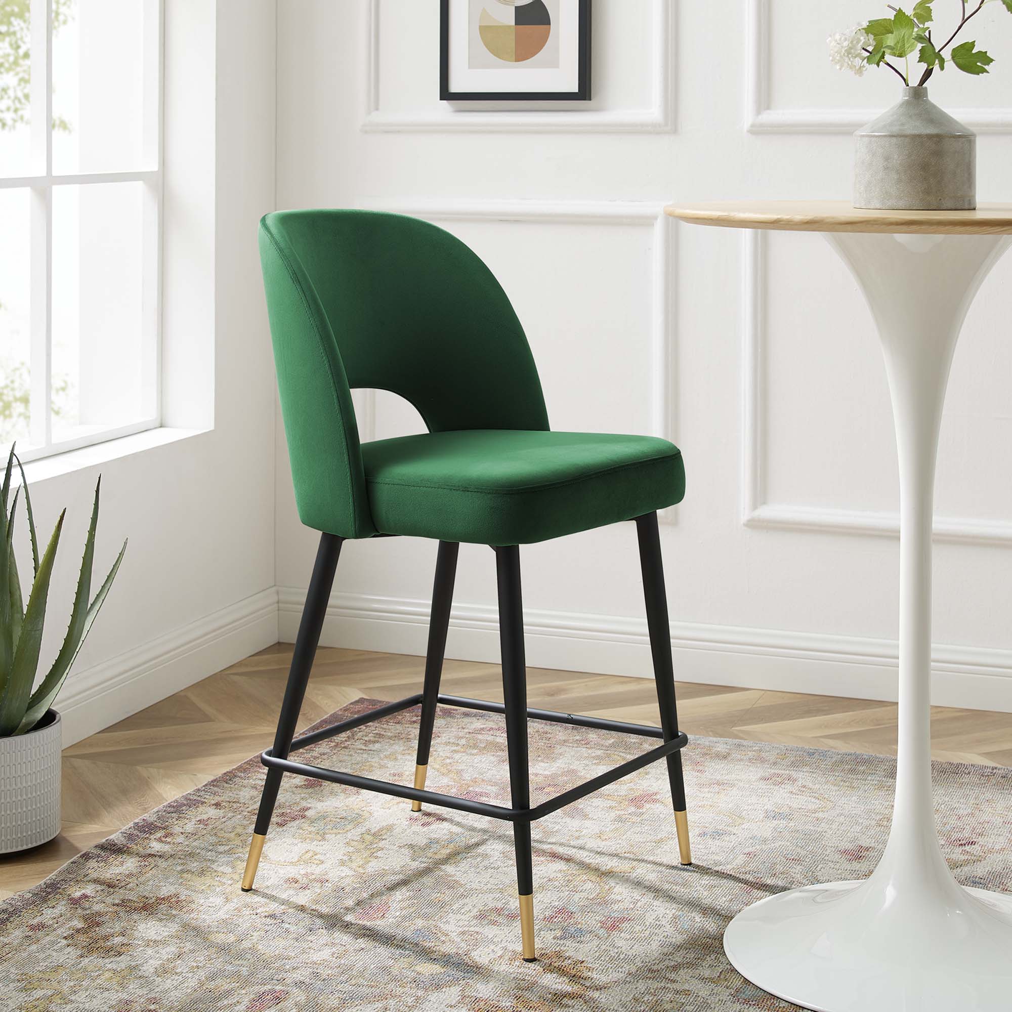 Rouse Performance Velvet Counter Stool by Modway