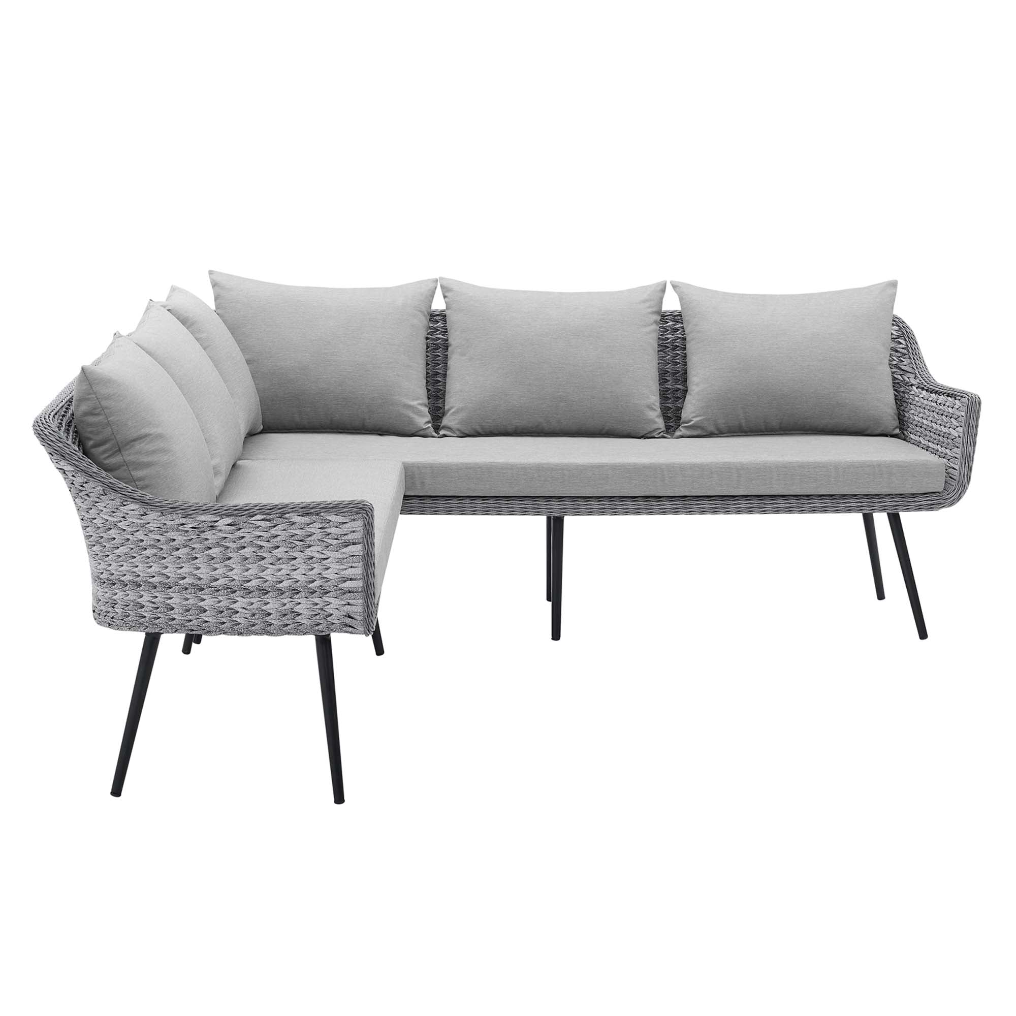 Endeavor Outdoor Patio Wicker Rattan Sectional Sofa by Modway