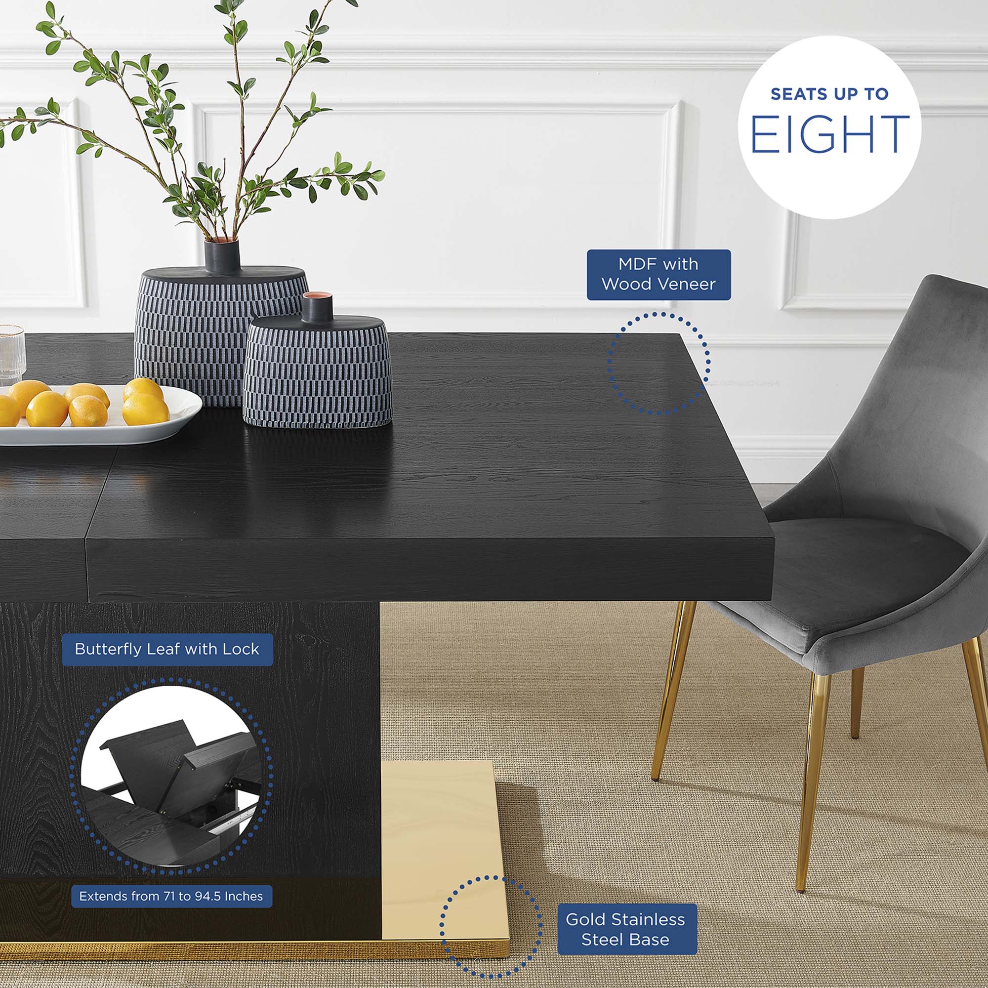 Vector Expandable Dining Table by Modway