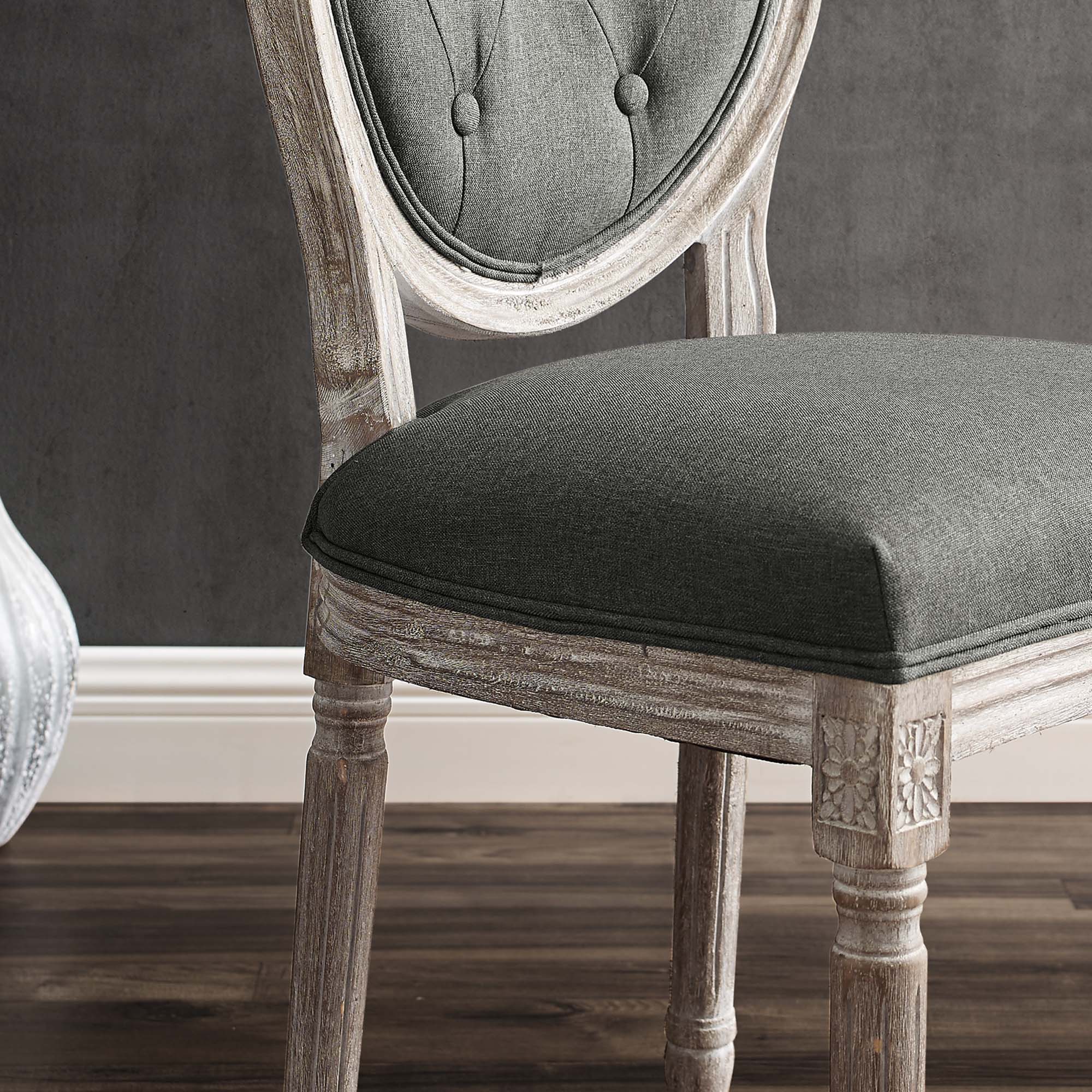 Arise Vintage French Upholstered Fabric Dining Side Chair by Modway