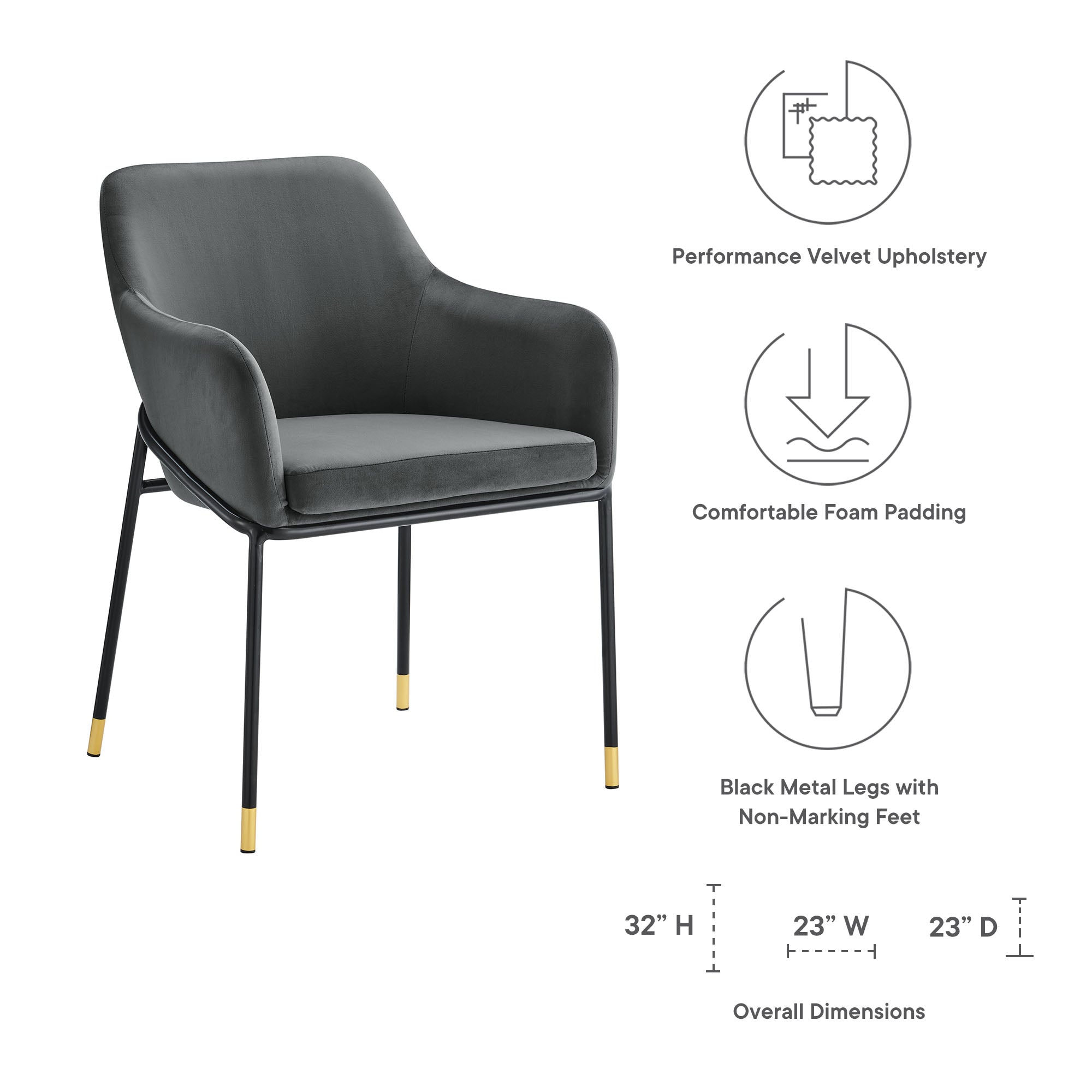 Jovi Performance Velvet Dining Armchair by Modway