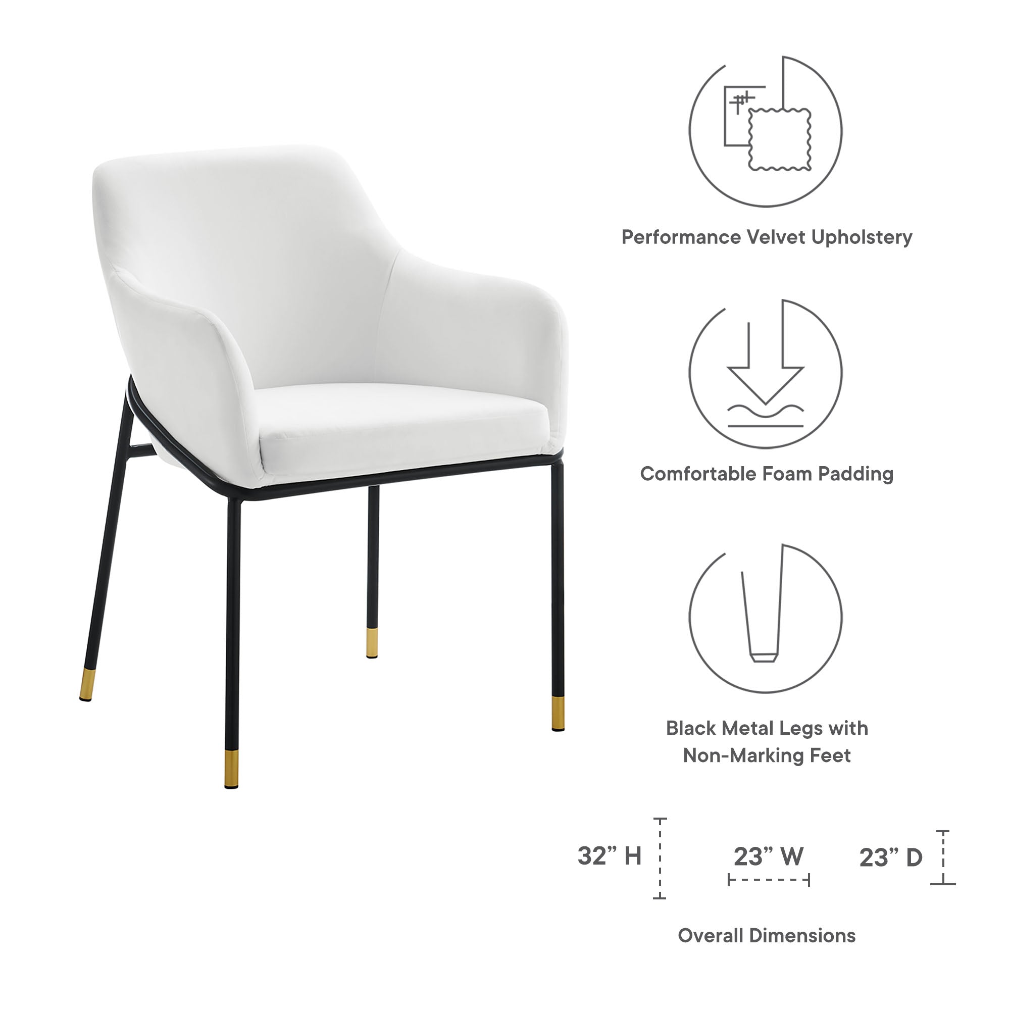 Jovi Performance Velvet Dining Armchair by Modway