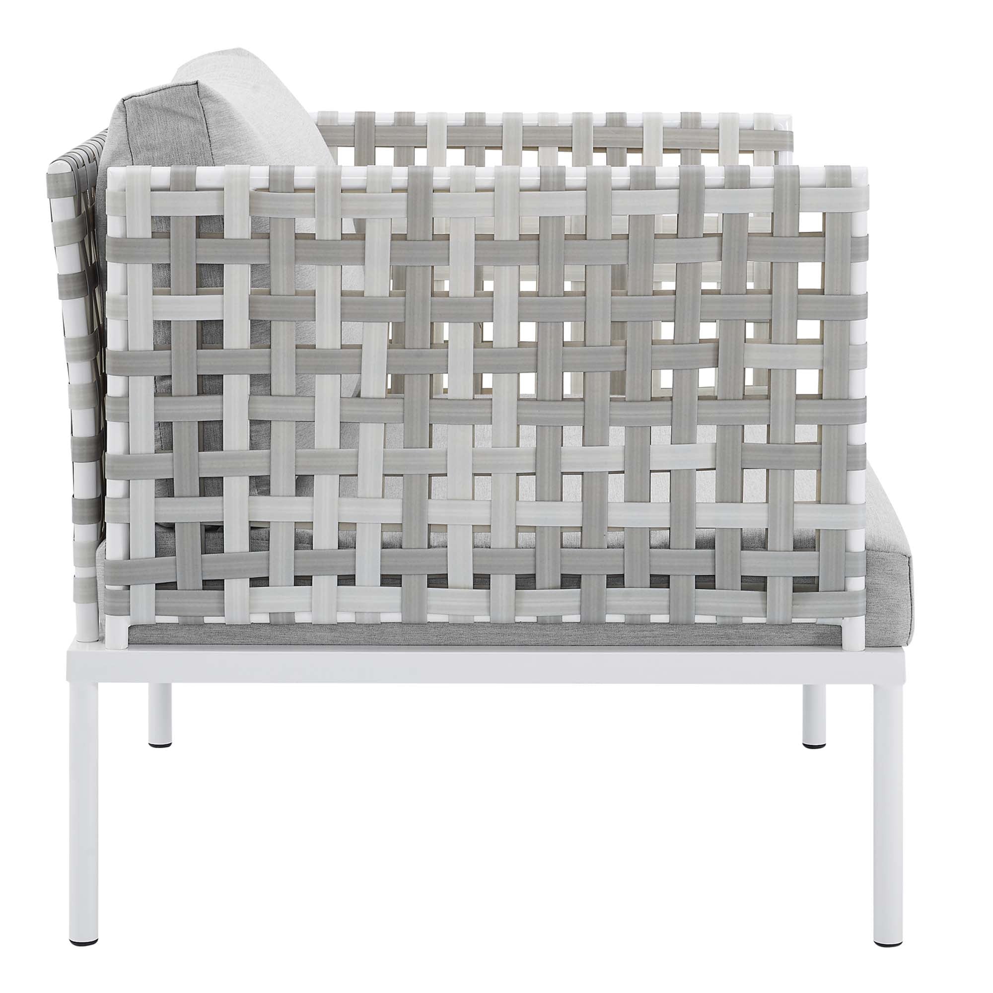 Harmony 3-Piece Sunbrella® Basket Weave Outdoor Patio Aluminum Seating Set by Modway