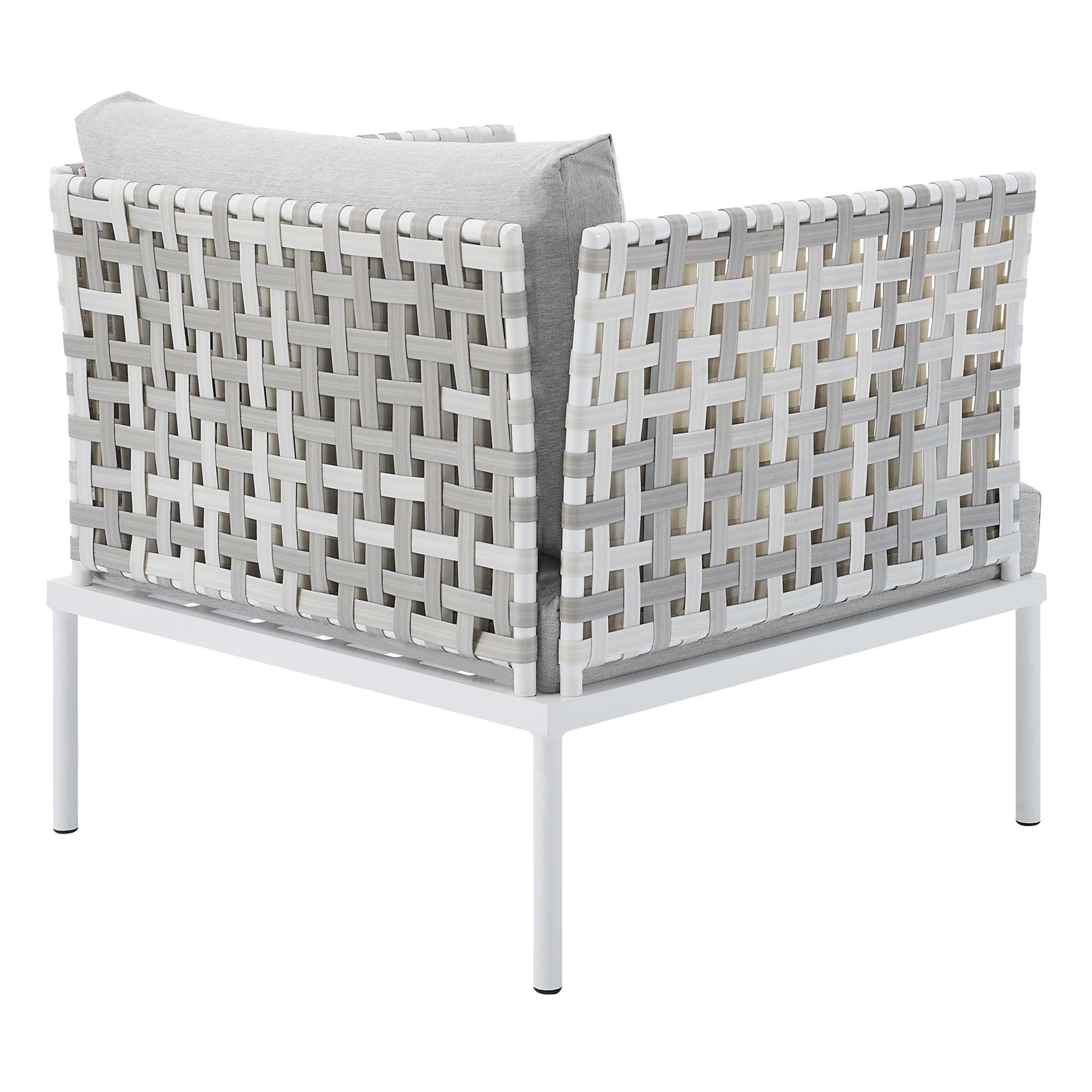 Harmony 3-Piece Sunbrella® Basket Weave Outdoor Patio Aluminum Seating Set by Modway