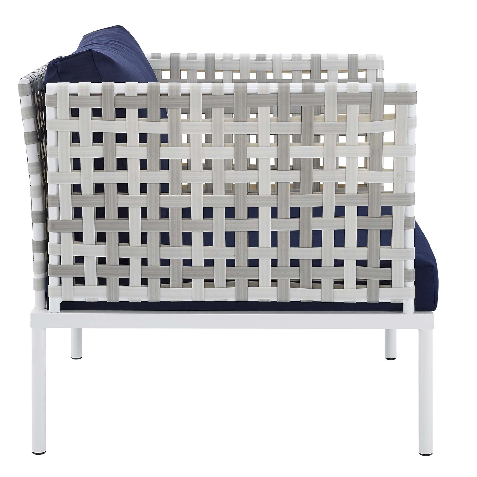 Harmony 3-Piece Sunbrella® Basket Weave Outdoor Patio Aluminum Seating Set by Modway