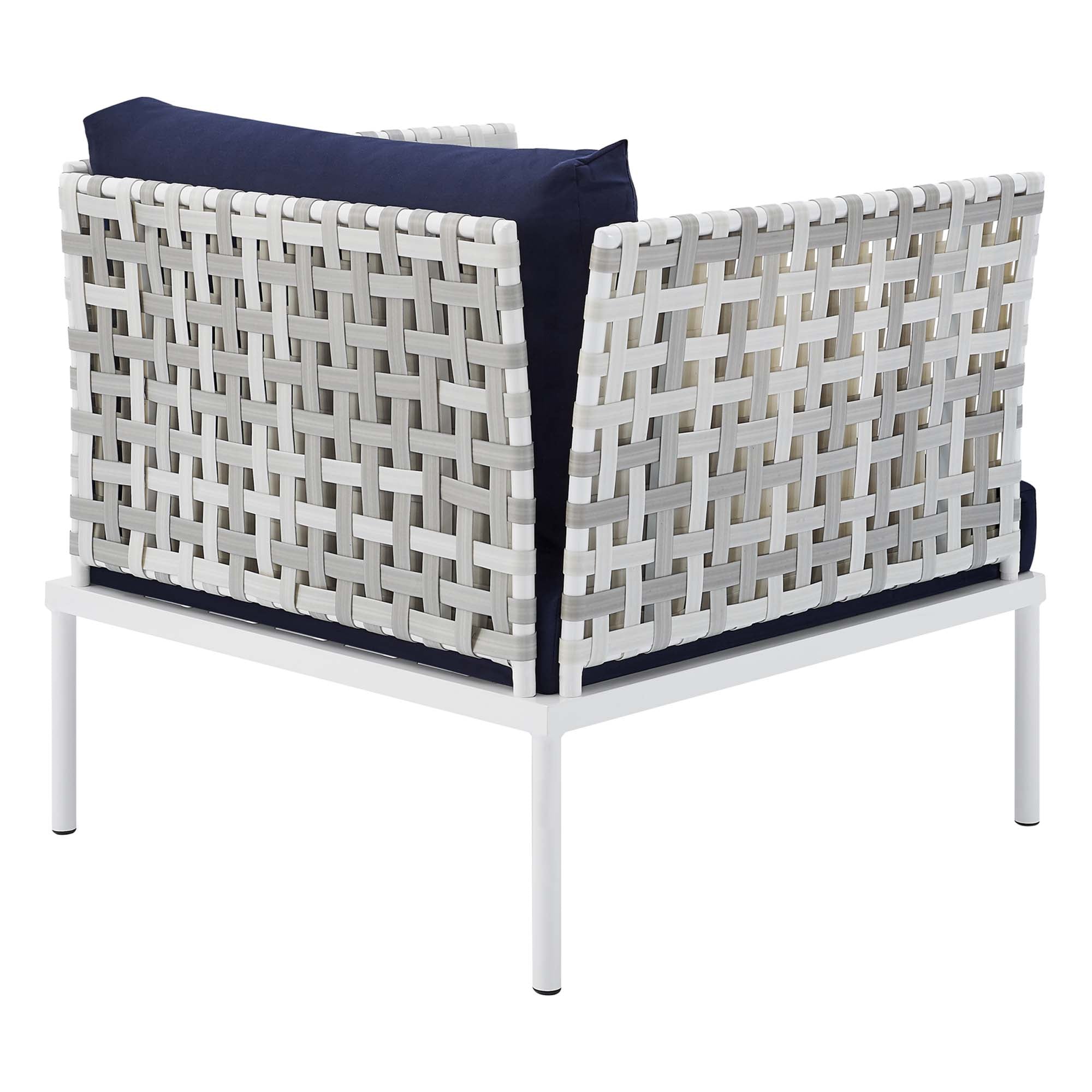 Harmony 3-Piece Sunbrella® Basket Weave Outdoor Patio Aluminum Seating Set by Modway