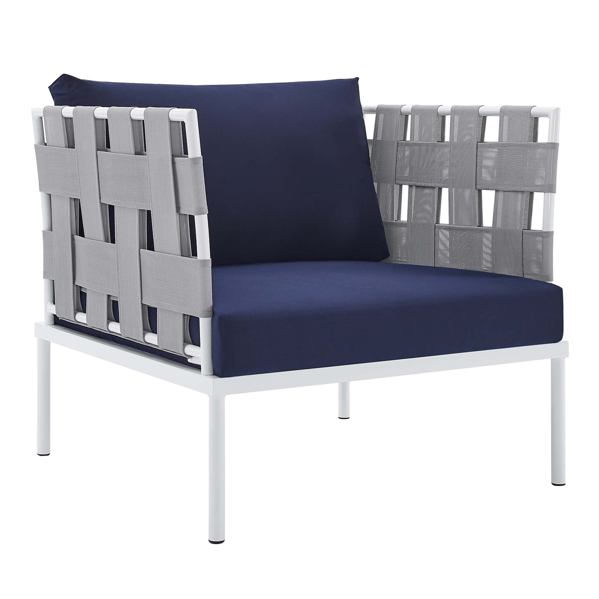 Harmony 3-Piece Sunbrella® Outdoor Patio Aluminum Seating Set by Modway