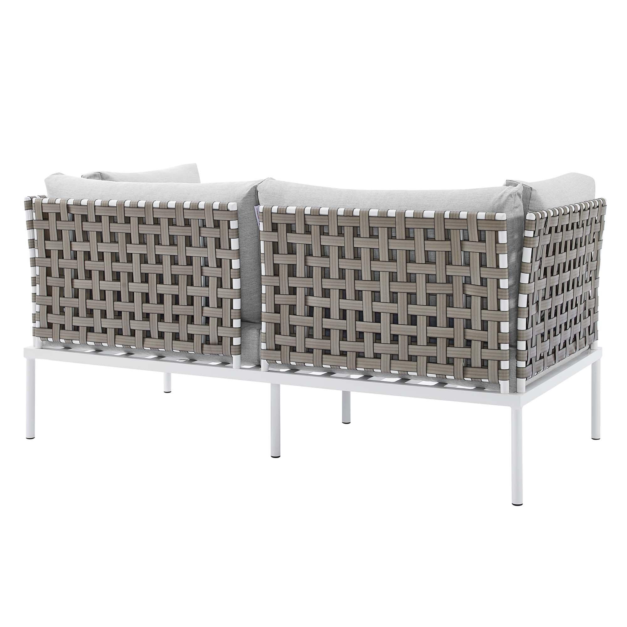 Harmony 4-Piece Sunbrella® Basket Weave Outdoor Patio Aluminum Seating Set by Modway
