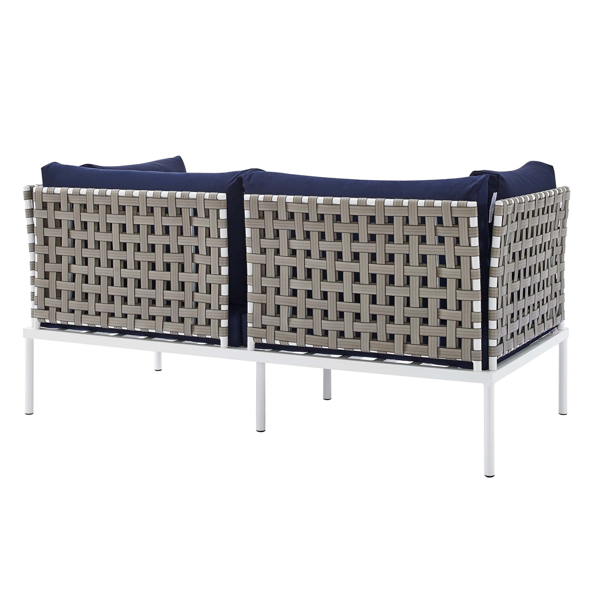 Harmony 4-Piece Sunbrella® Basket Weave Outdoor Patio Aluminum Seating Set by Modway