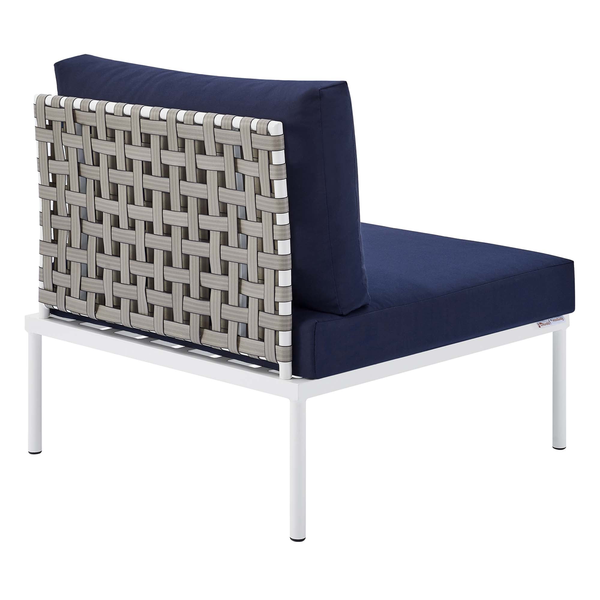Harmony 4-Piece Sunbrella® Basket Weave Outdoor Patio Aluminum Seating Set by Modway