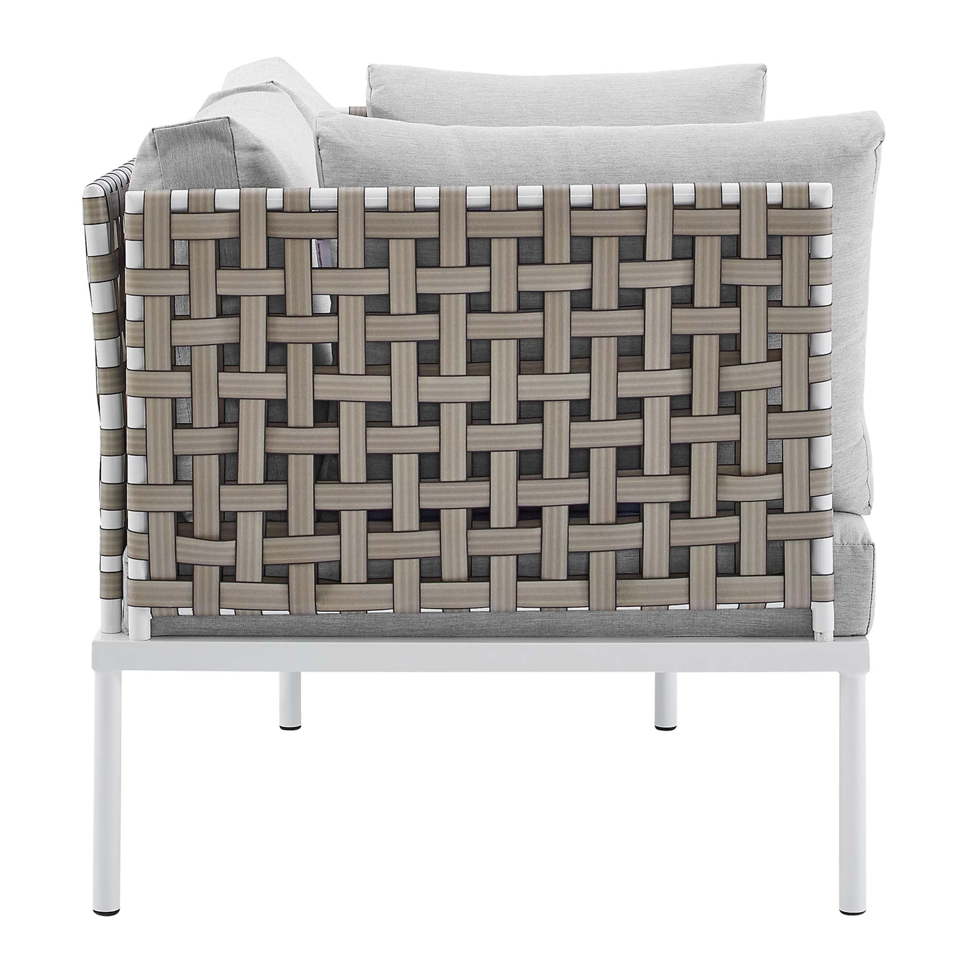 Harmony 5-Piece Sunbrella® Basket Weave Outdoor Patio Aluminum Seating Set by Modway
