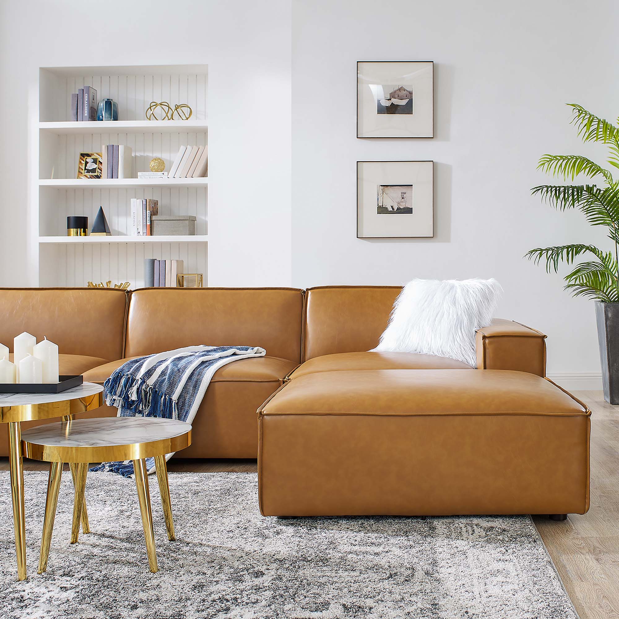 Restore 7-Piece Vegan Leather Sectional Sofa by Modway