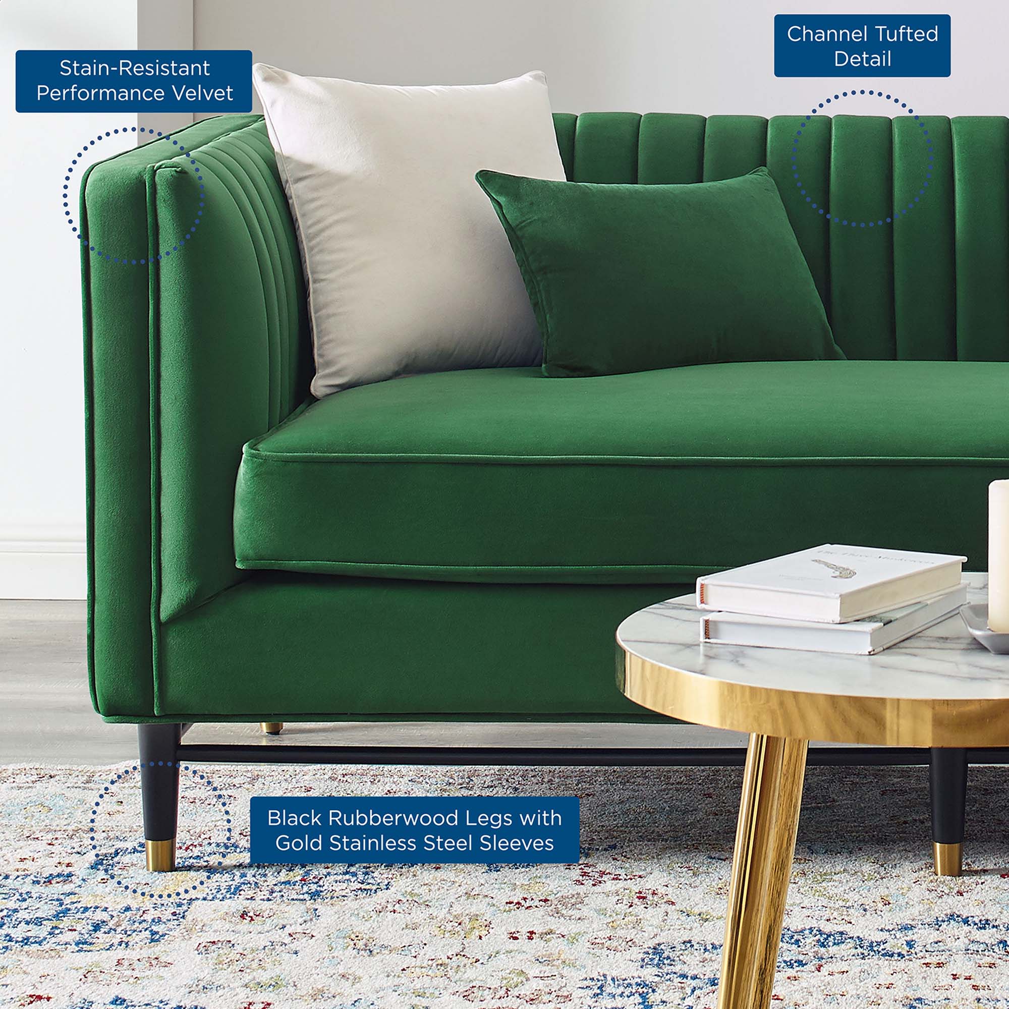 Devote Channel Tufted Performance Velvet Loveseat by Modway
