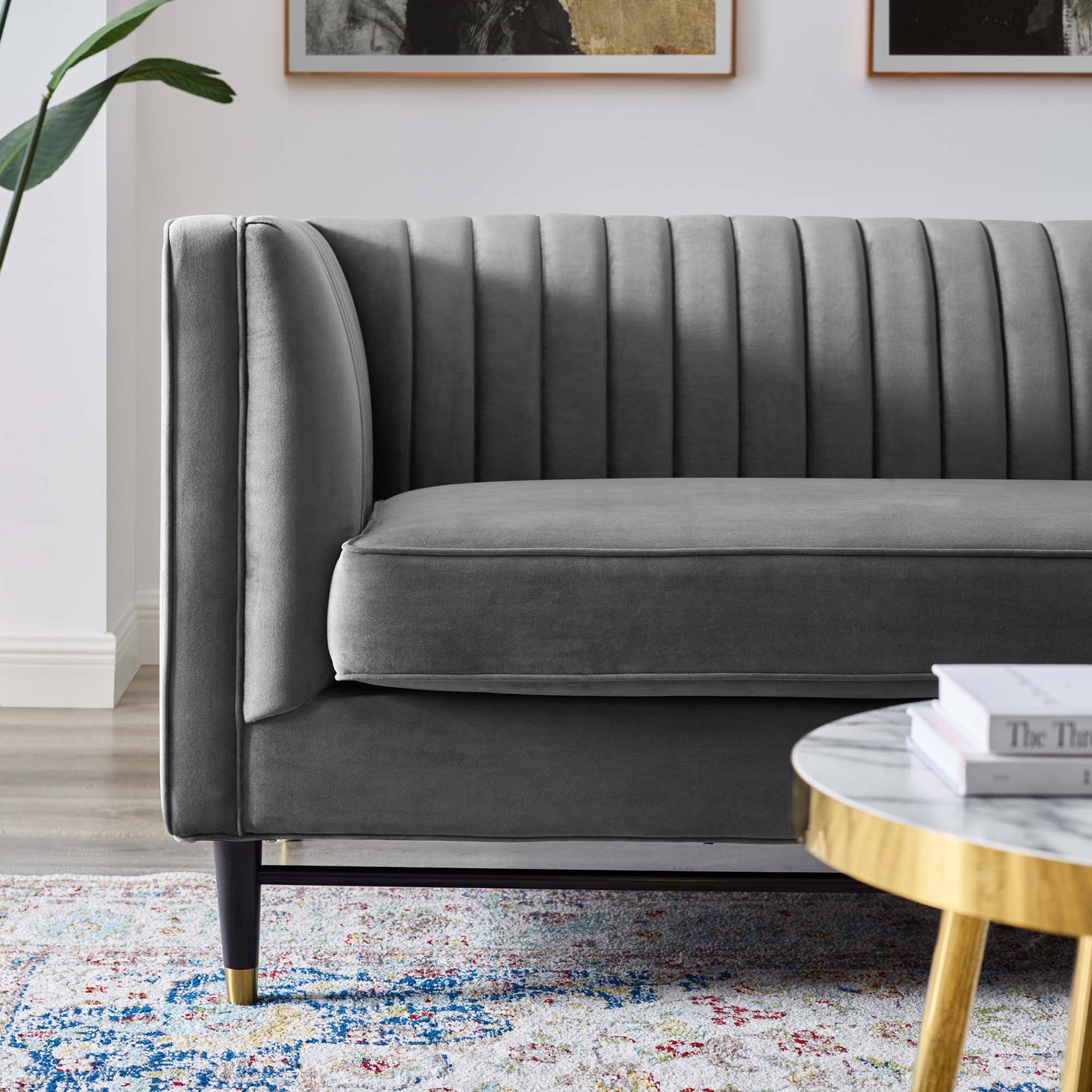Devote Channel Tufted Performance Velvet Loveseat by Modway