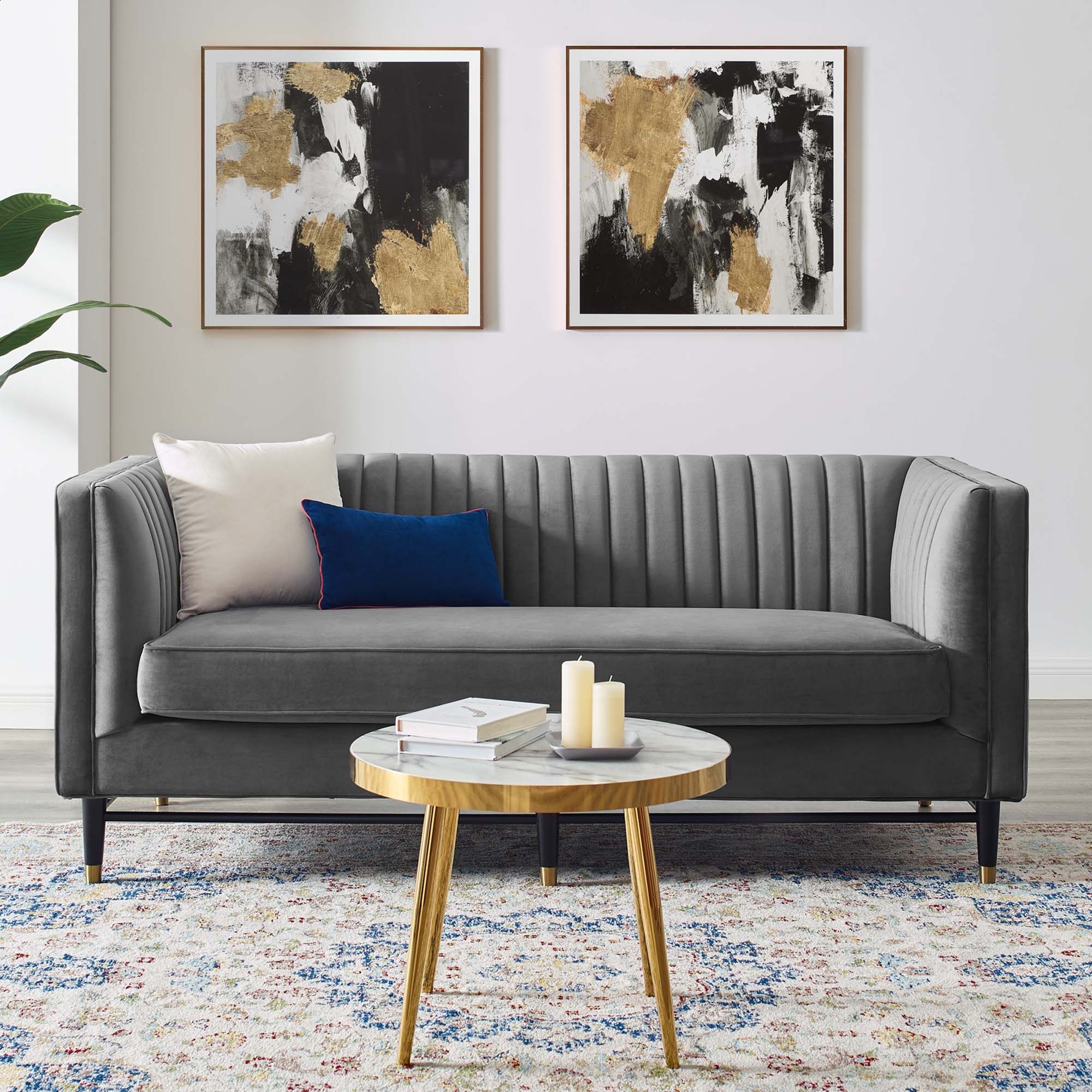 Devote Channel Tufted Performance Velvet Loveseat by Modway