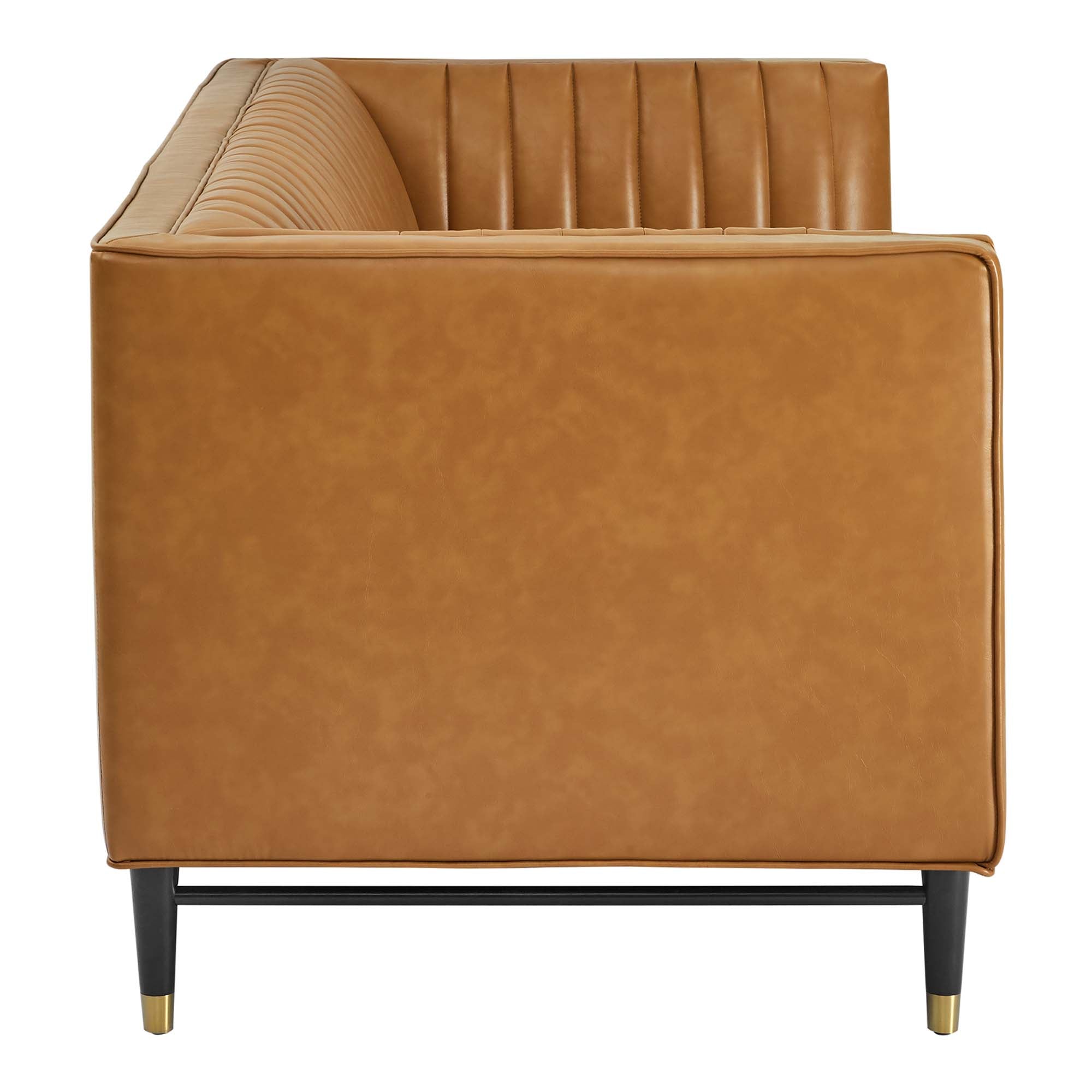 Devote Channel Tufted Vegan Leather Loveseat by Modway