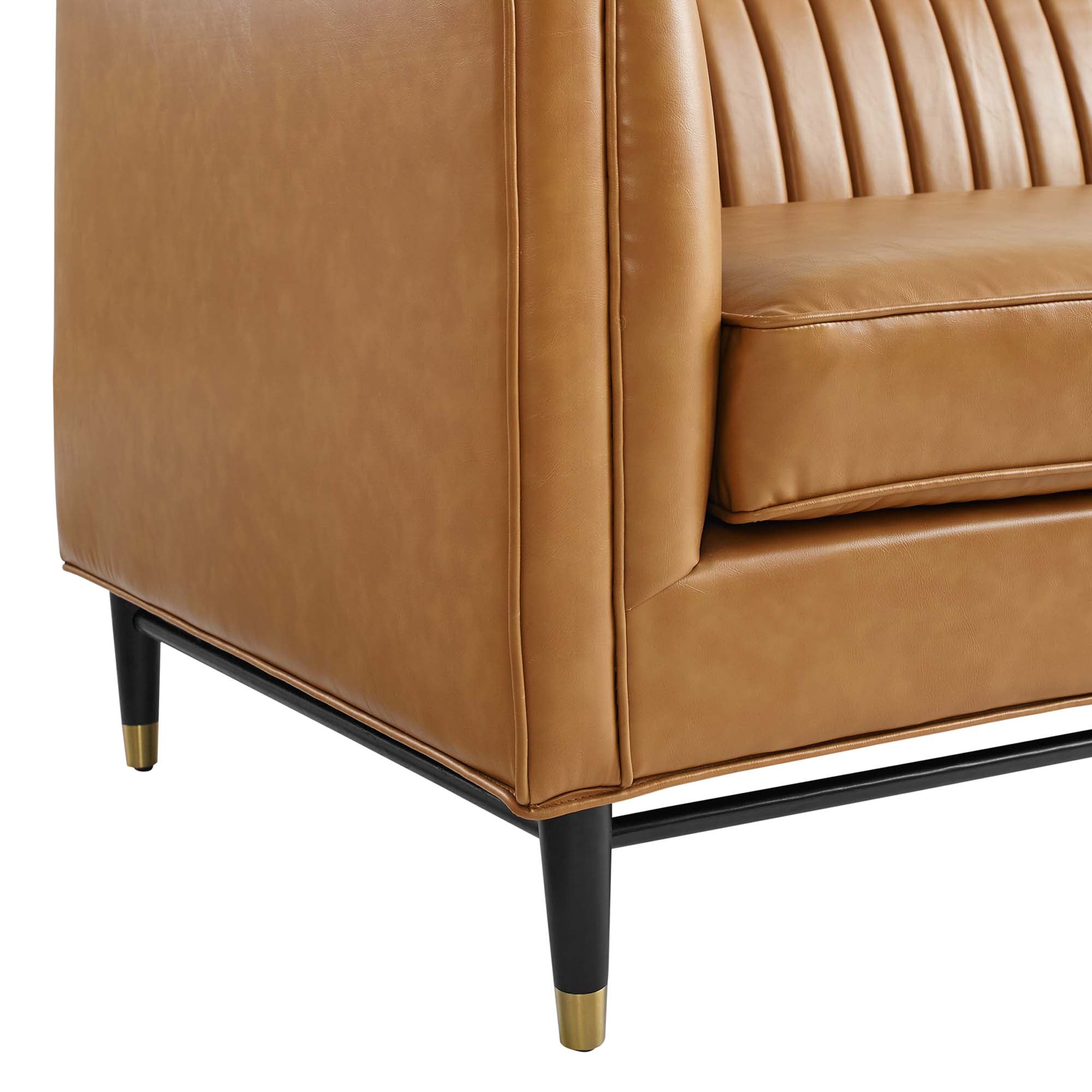 Devote Channel Tufted Vegan Leather Loveseat by Modway