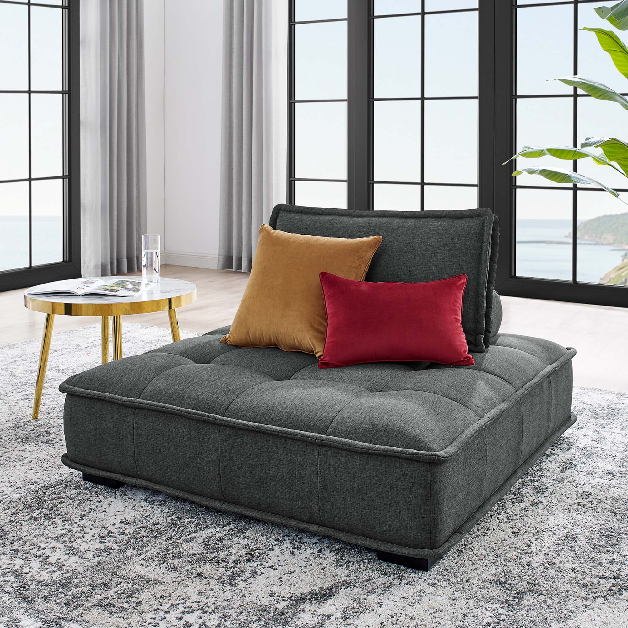 Saunter Tufted Fabric Armless Chair by Modway