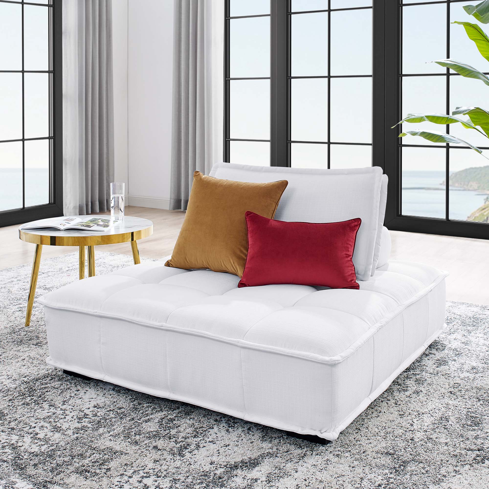 Saunter Tufted Fabric Armless Chair by Modway