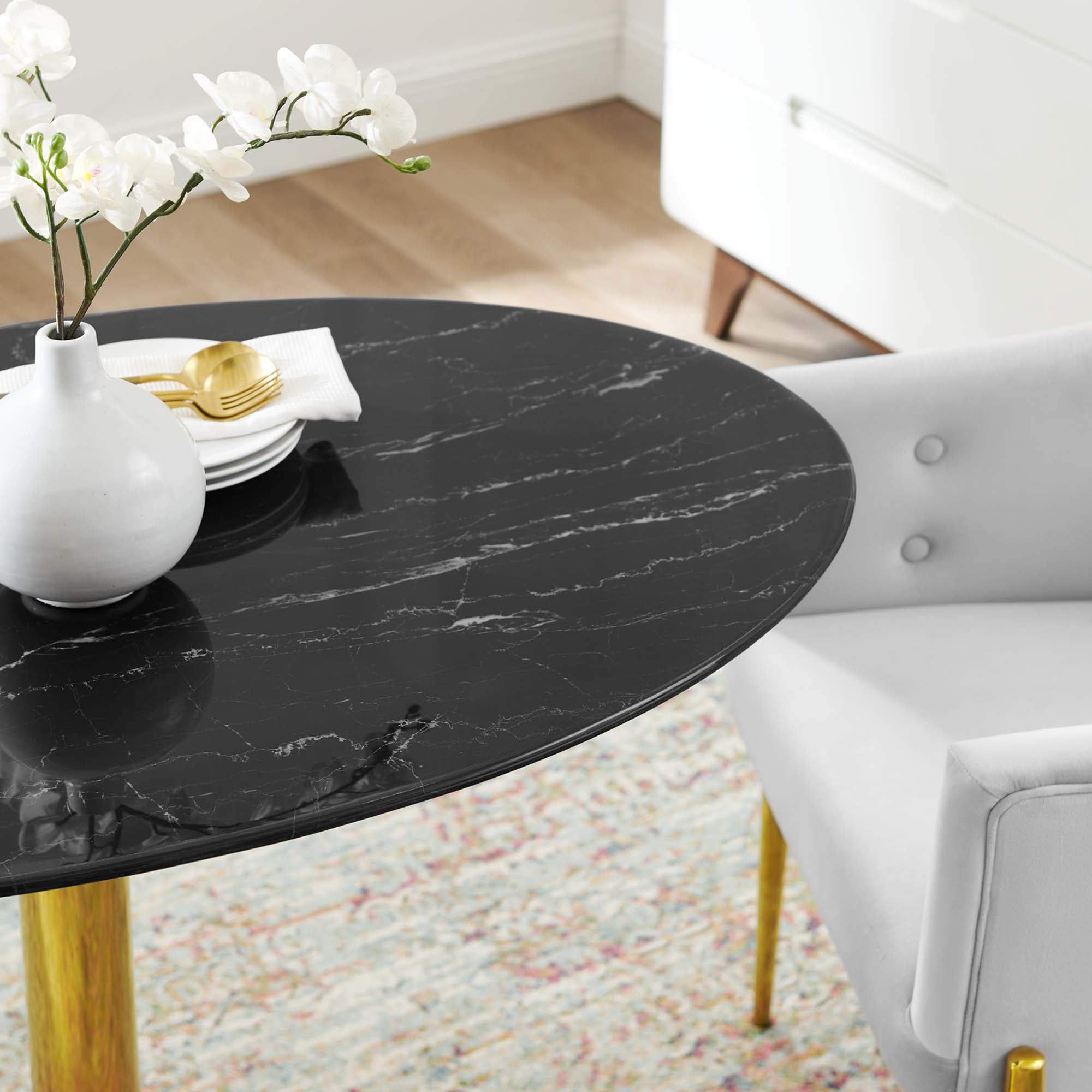 Verne 42" Artificial Marble Dining Table by Modway