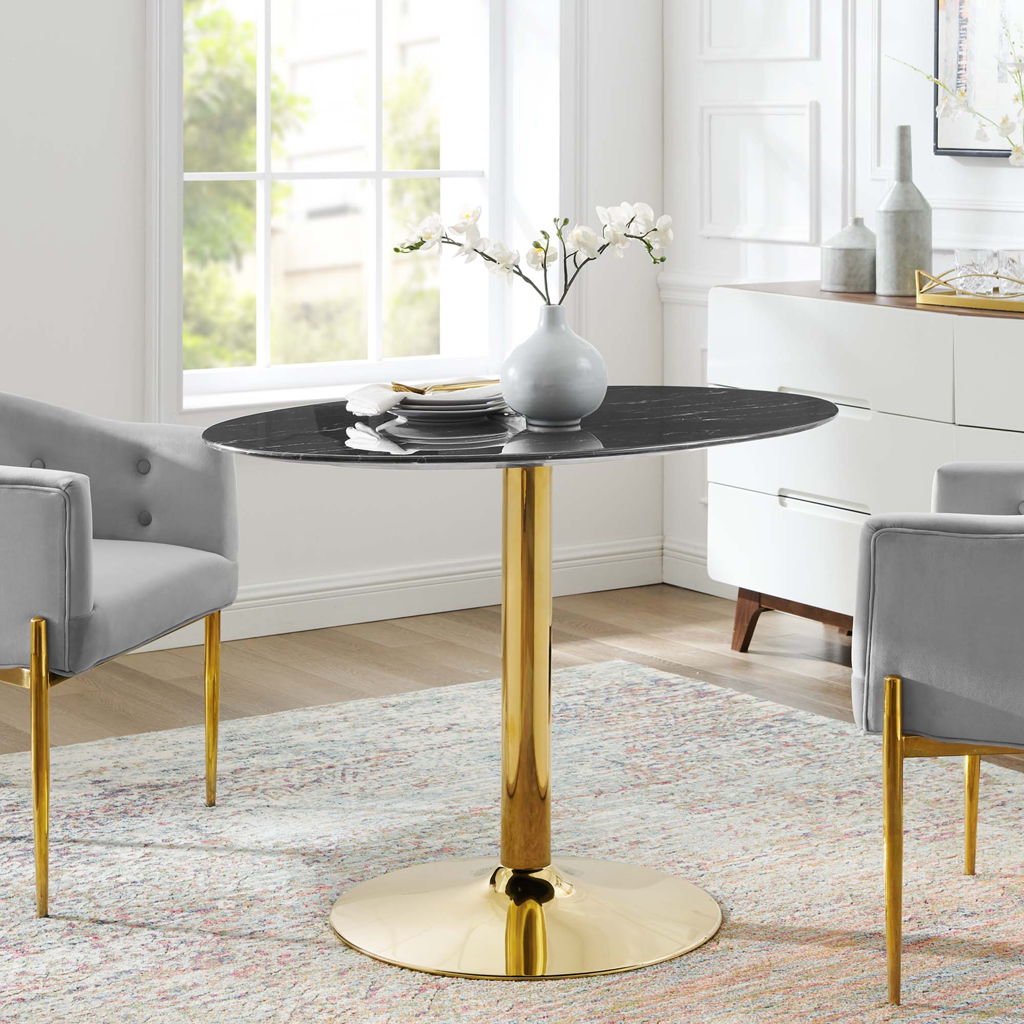 Verne 42" Artificial Marble Dining Table by Modway