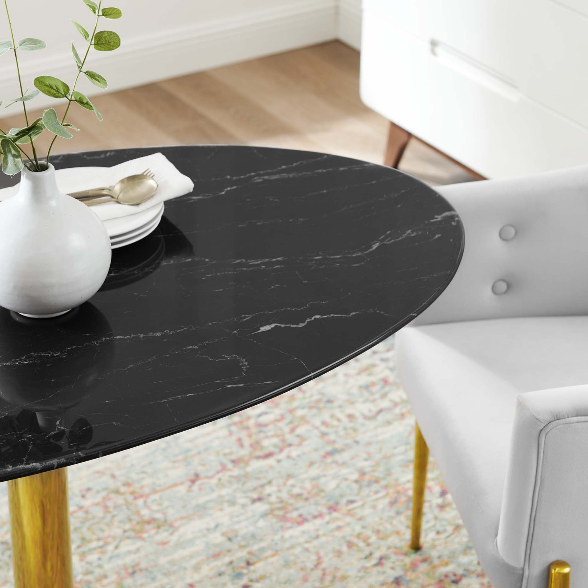 Verne 48" Artificial Marble Dining Table by Modway