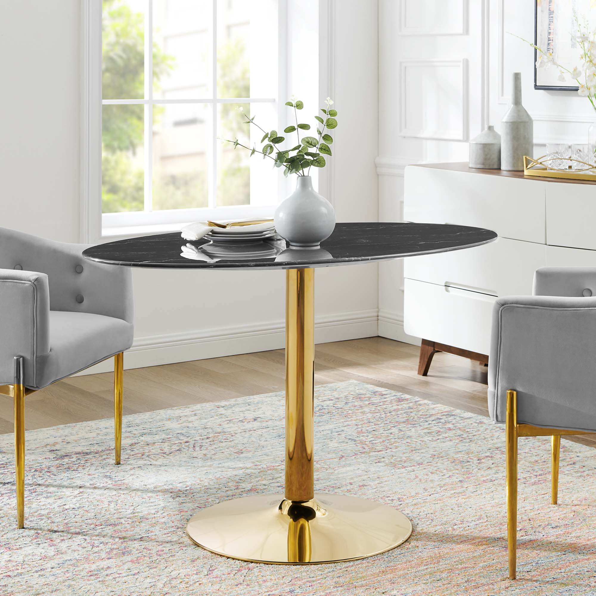 Verne 48" Artificial Marble Dining Table by Modway