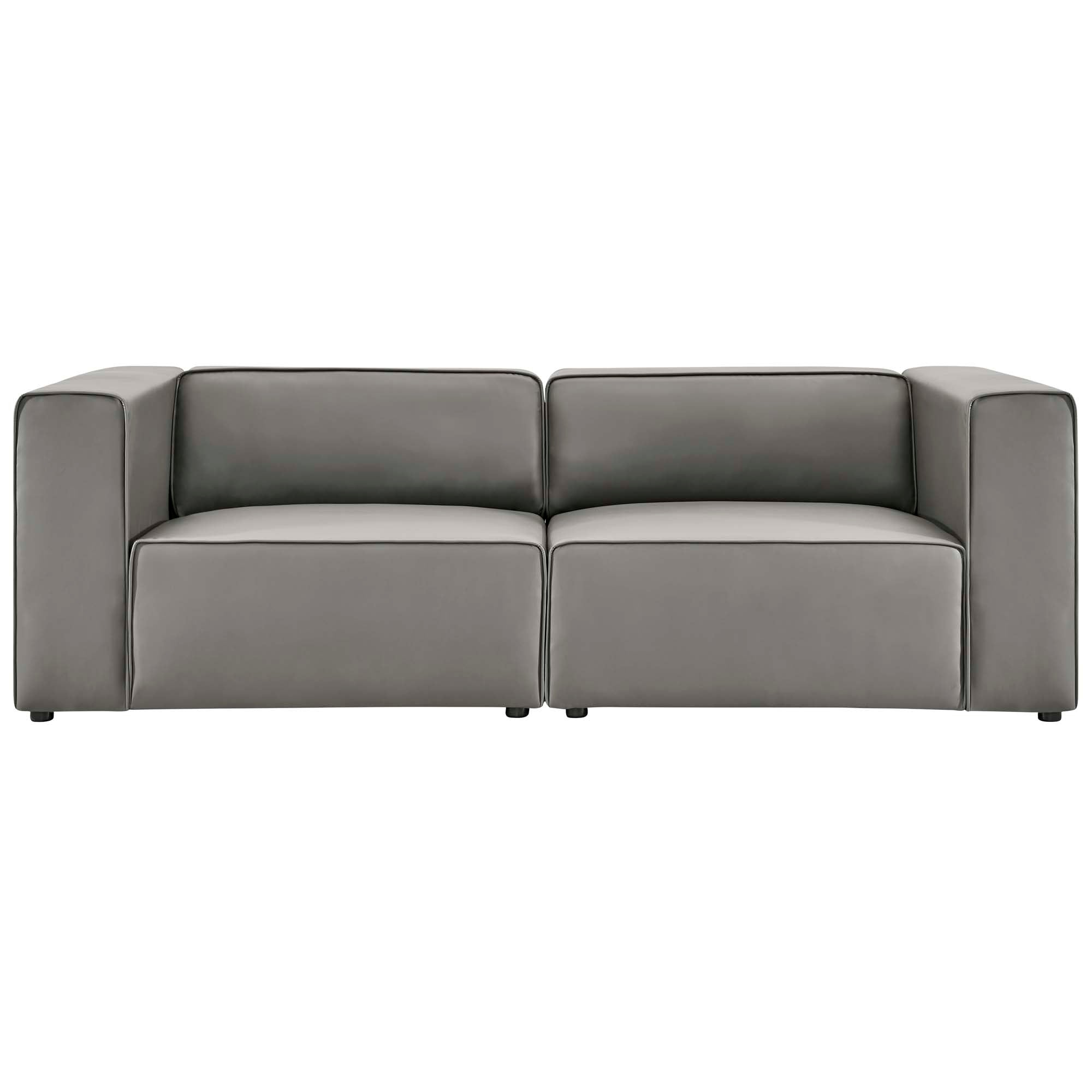 Mingle Vegan Leather 2-Piece Sectional Sofa Loveseat by Modway