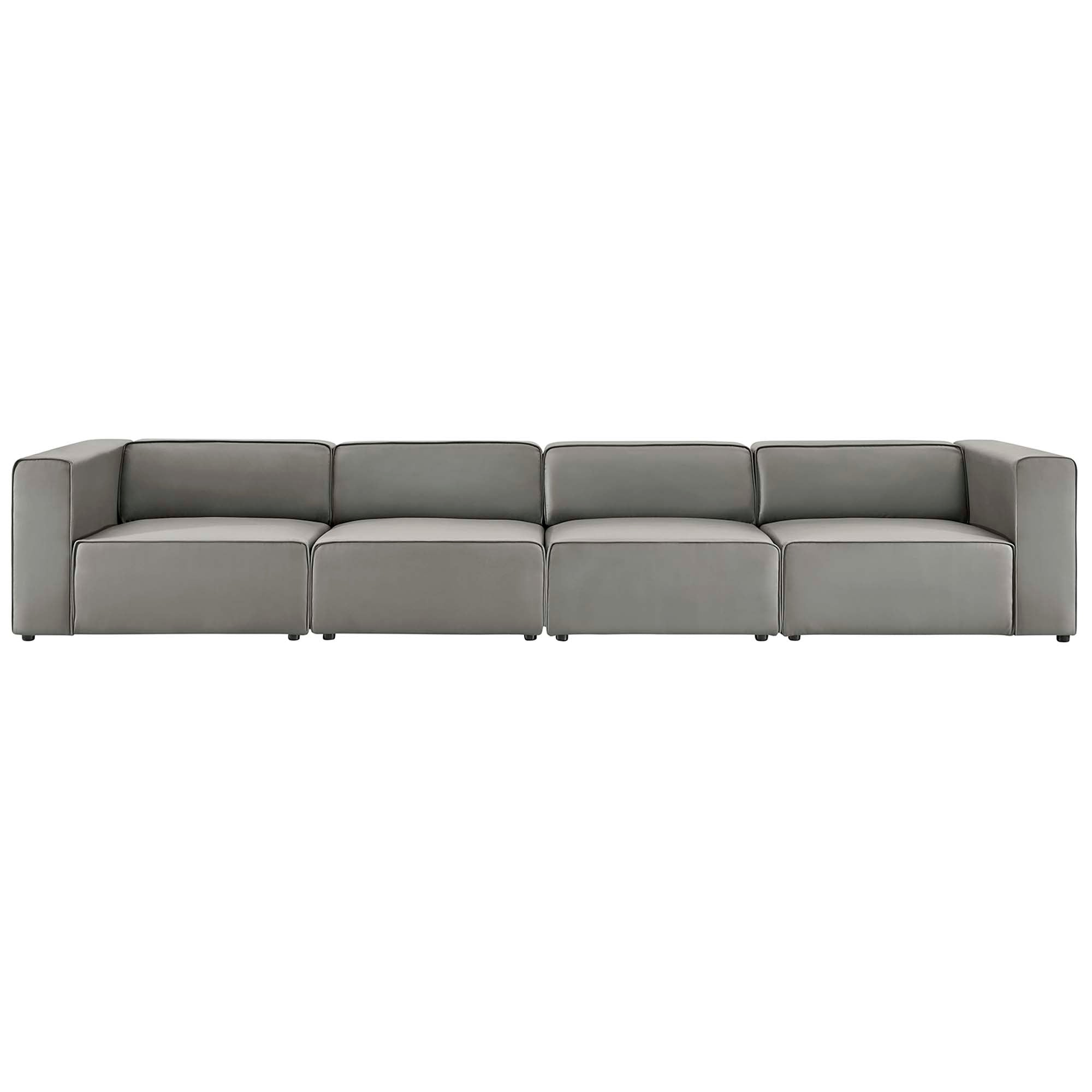Mingle Vegan Leather 4-Piece Sectional Sofa by Modway
