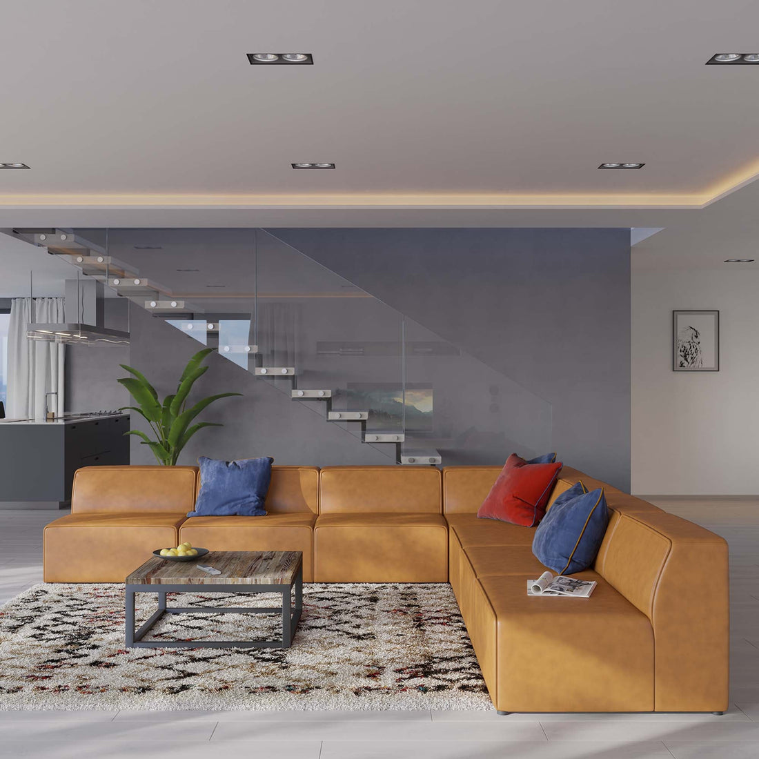 Mingle Vegan Leather 7-Piece Sectional Sofa by Modway