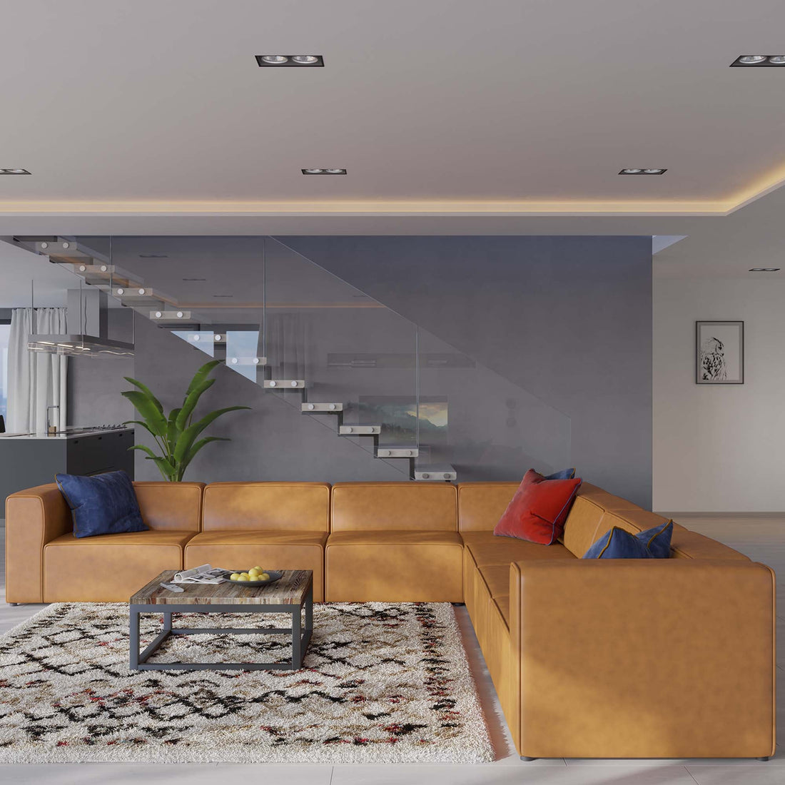 Mingle Vegan Leather 7-Piece Sectional Sofa by Modway