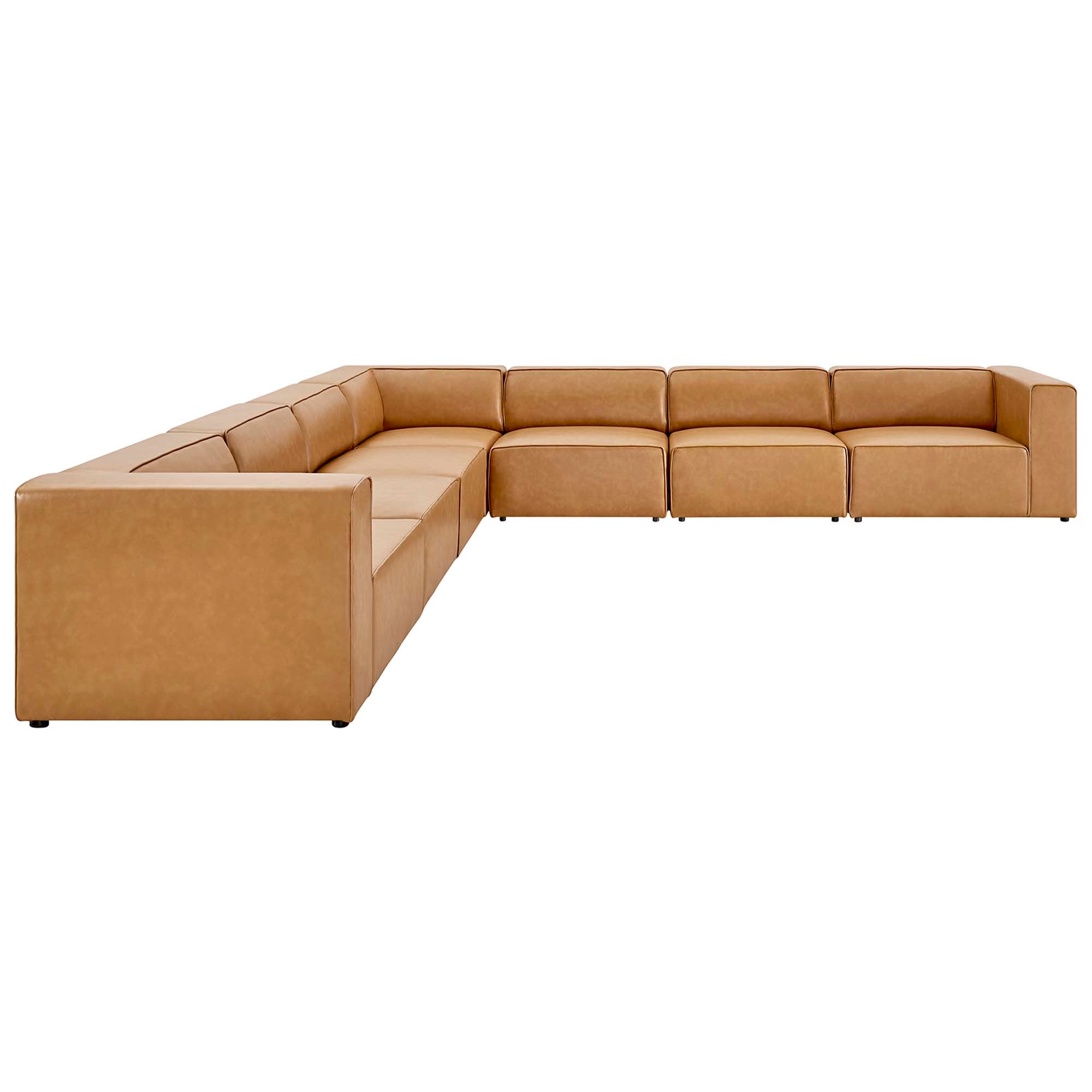 Mingle Vegan Leather 7-Piece Sectional Sofa by Modway